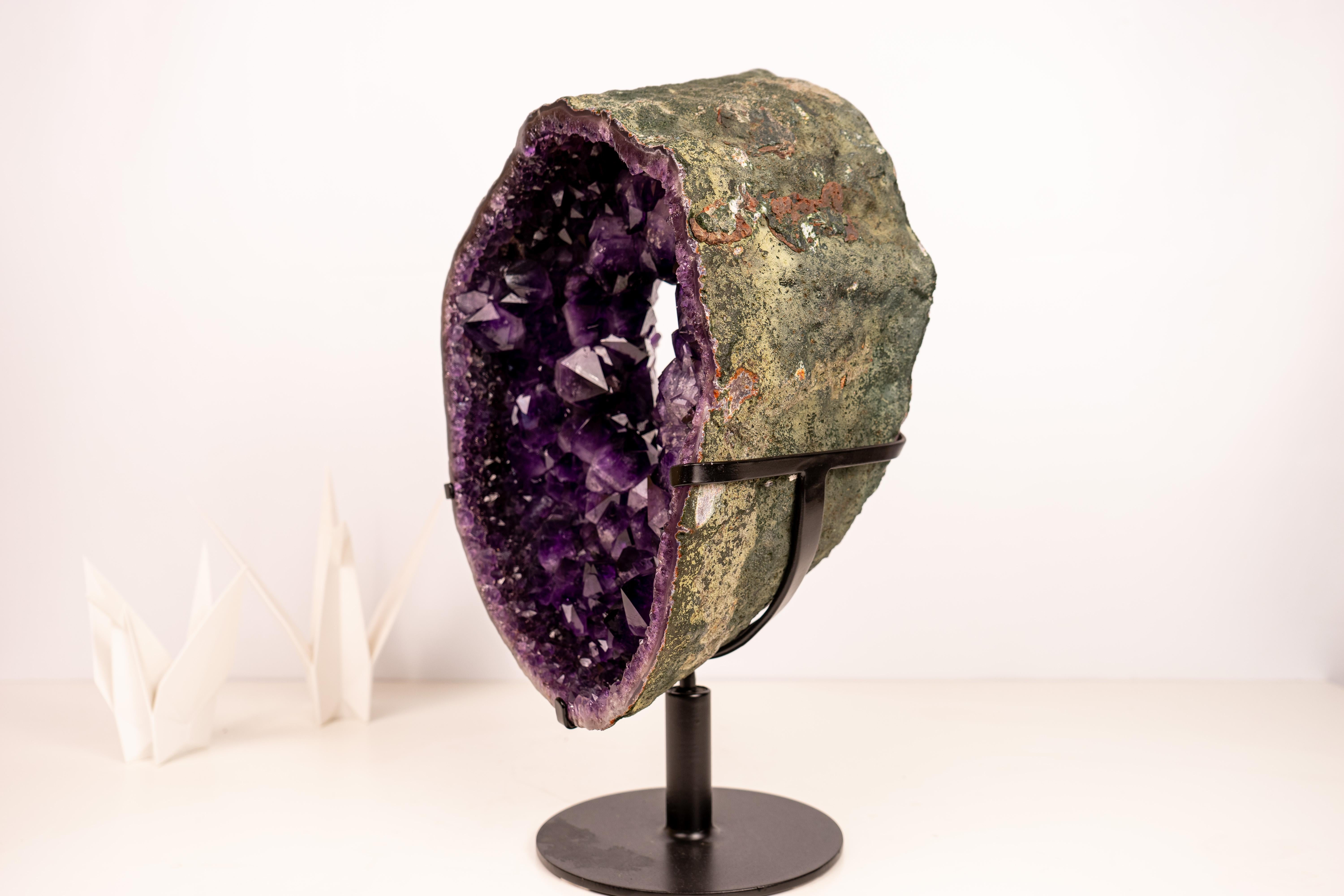 Rare AAA Amethyst Geode Portal with Crown Druzy Formation, Collector’s Crystal en venta 8
