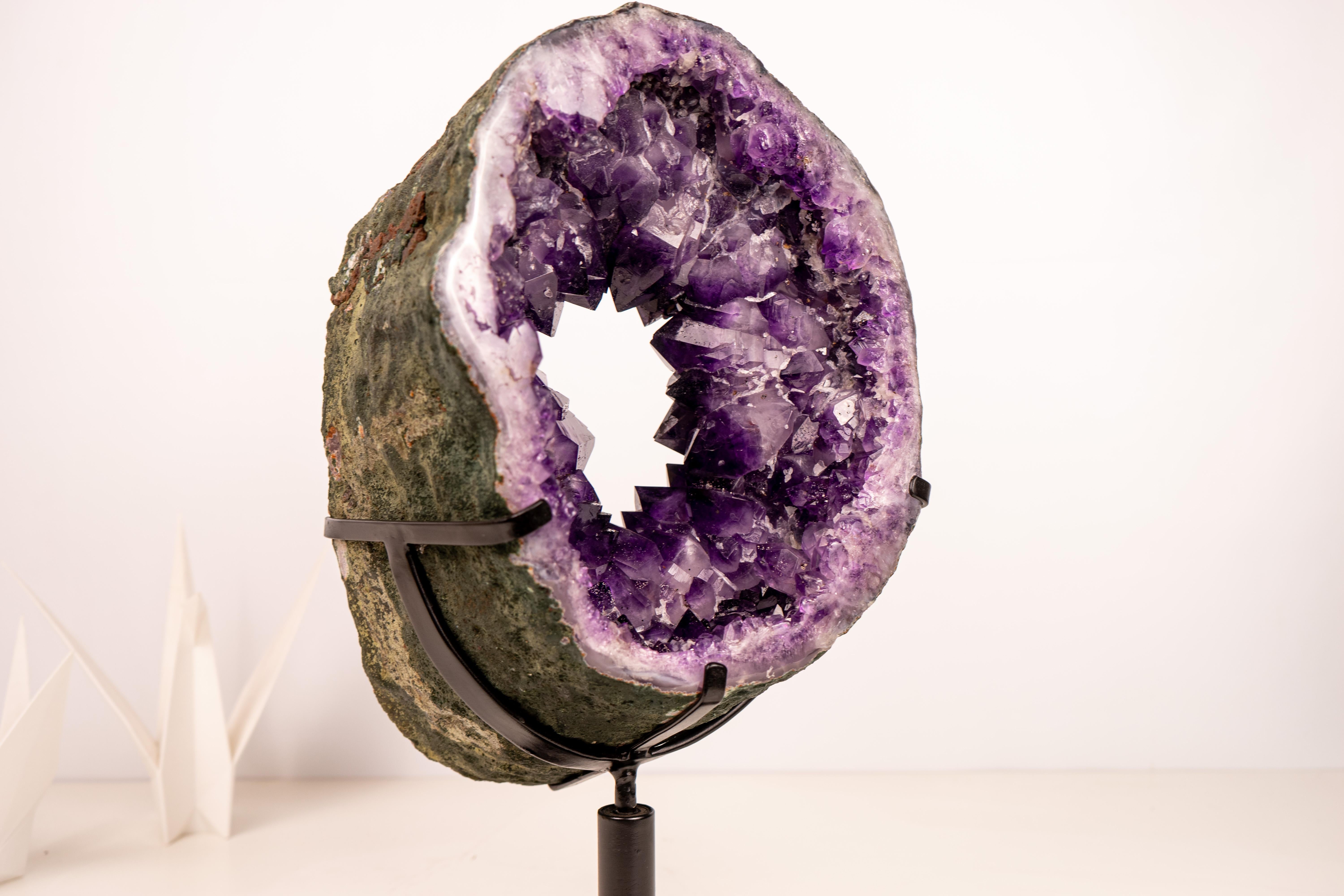 Rare AAA Amethyst Geode Portal with Crown Druzy Formation, Collector’s Crystal en venta 9