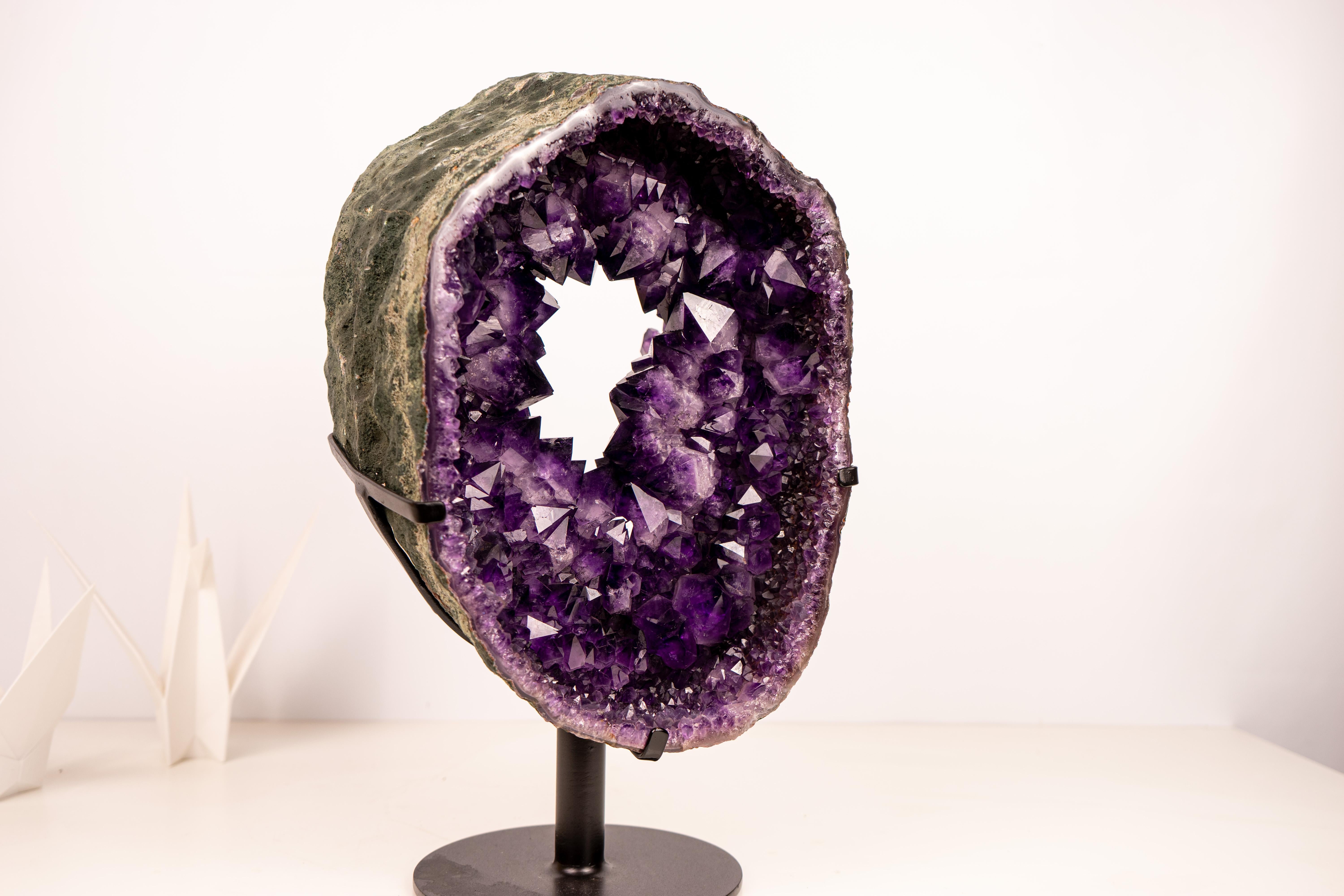 Rare AAA Amethyst Geode Portal with Crown Druzy Formation, Collector’s Crystal Siglo XXI y contemporáneo en venta
