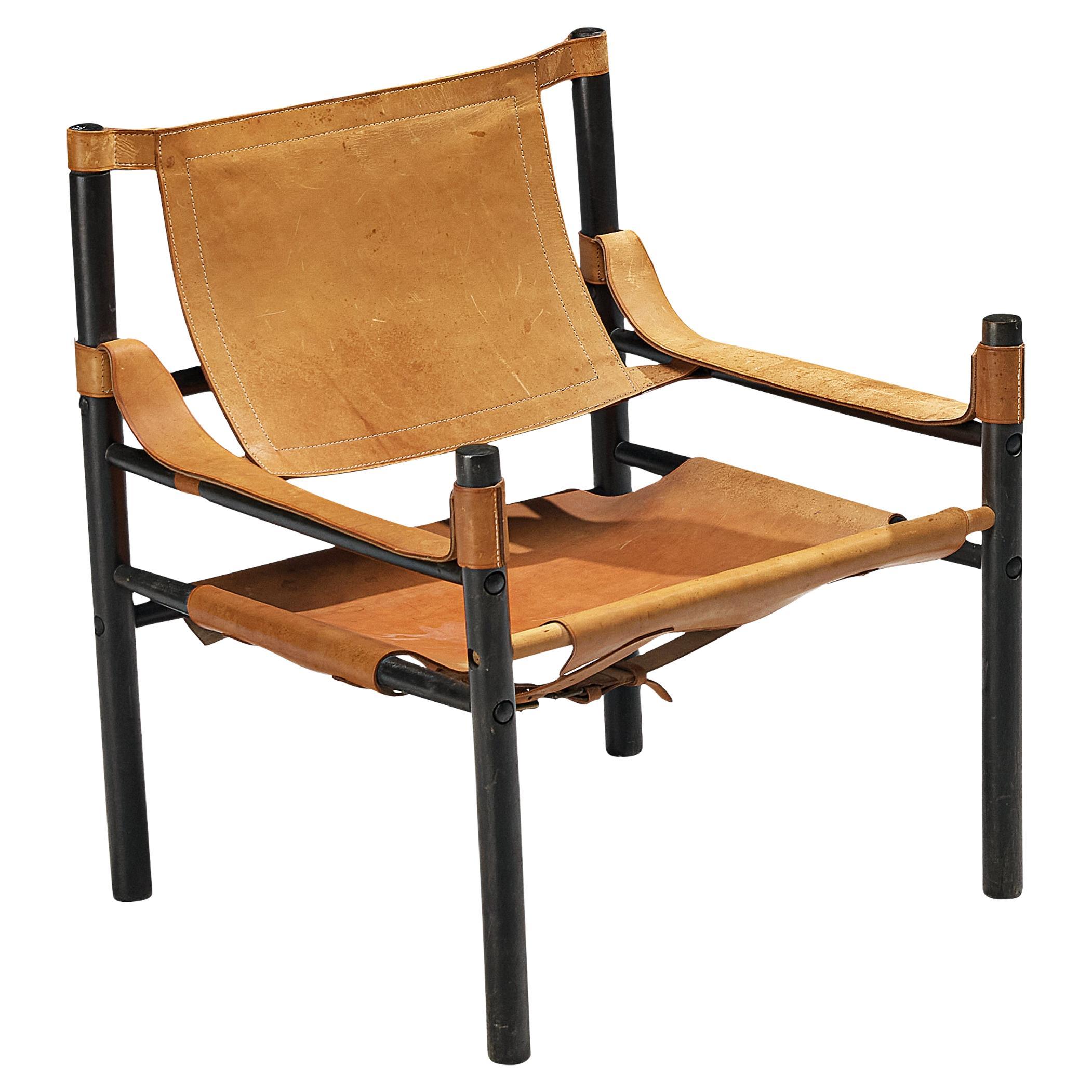 Abel Gonzalez chaise safari en cuir cognac