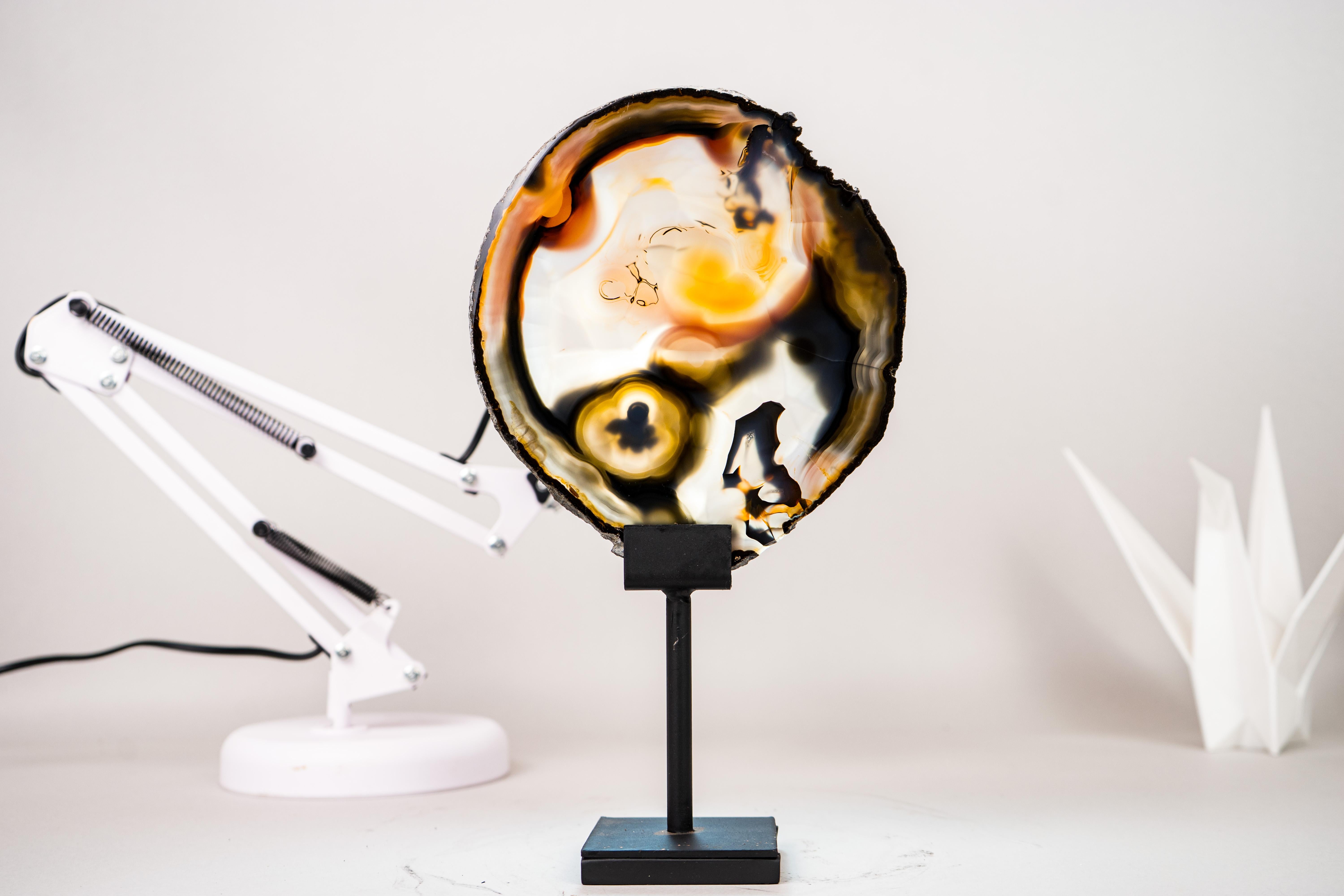 Brazilian Rare Abstract Agate Slice For Sale