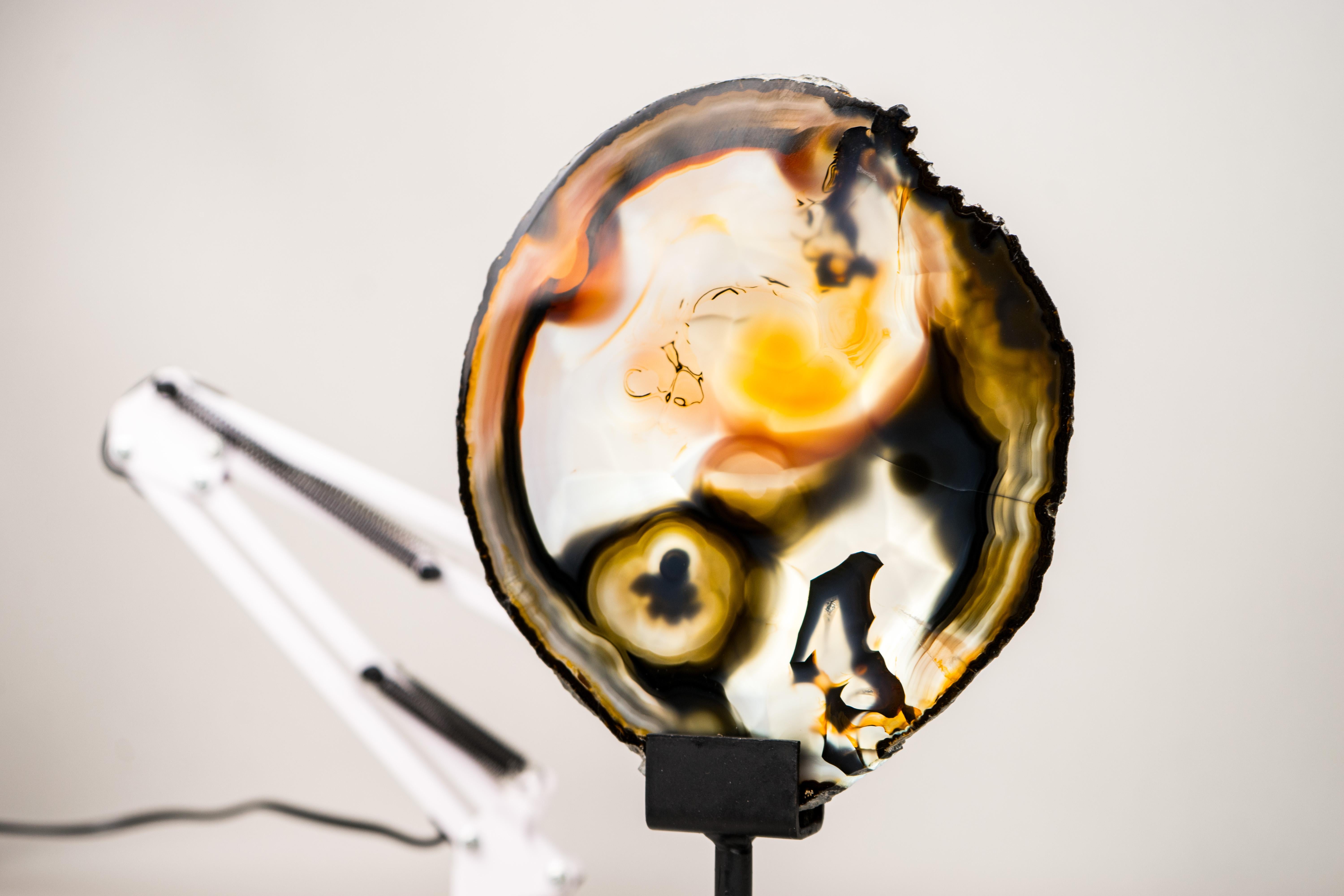 Rare Abstract Agate Slice In New Condition For Sale In Ametista Do Sul, BR