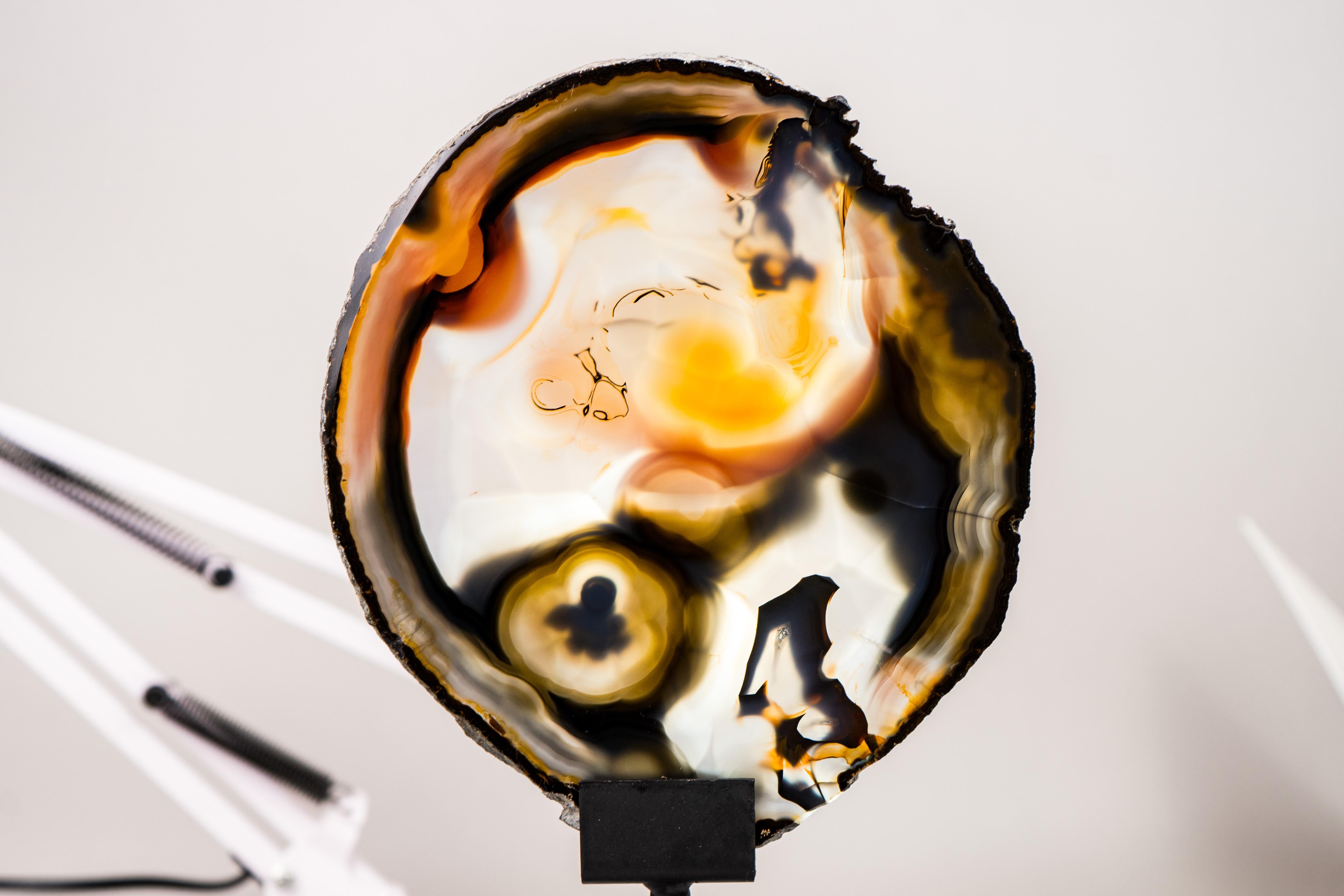 Contemporary Rare Abstract Agate Slice For Sale