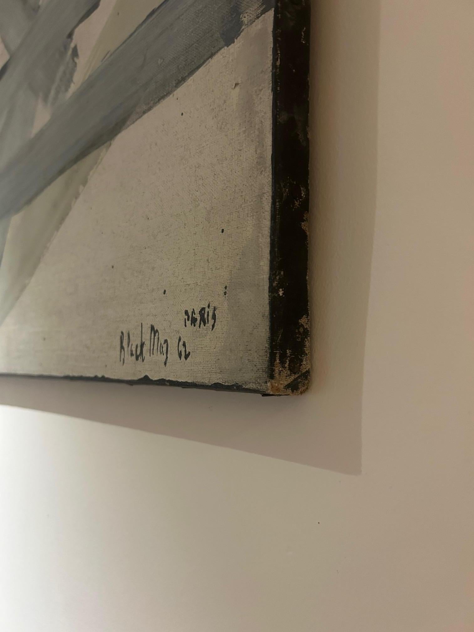 seltenes abstraktes Gemälde von 1962 im Angebot 3
