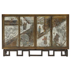 Rare Acid-Etched, Patinated Brass,  "Chan Li" Cabinet by Philip & Kelvin Laverne