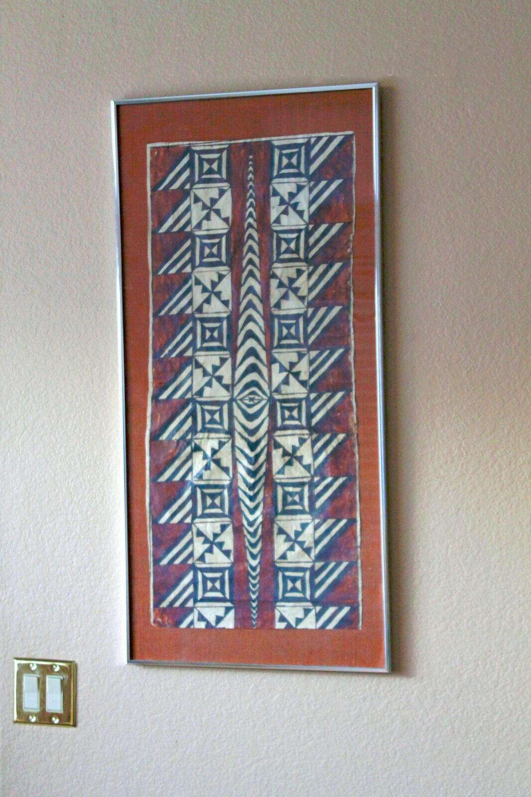 Rare Acoma Polychromed Geometric Painting! Sky City Abstract Art Tapestry In Good Condition For Sale In Peoria, AZ