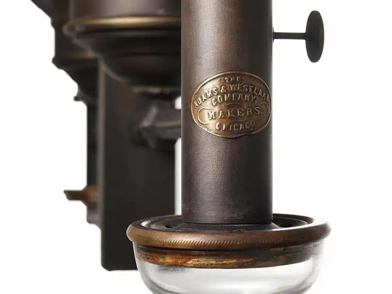 20th Century Rare Adams and Westlake Railroad Double Postal-Car Lamp For Sale