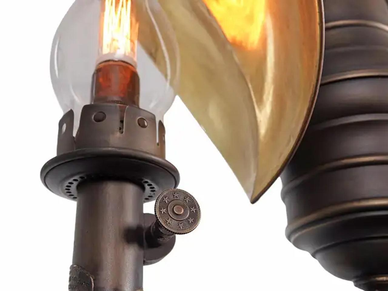 Bronze Rare Adams and Westlake Railroad Double Postal-Car Lamp For Sale