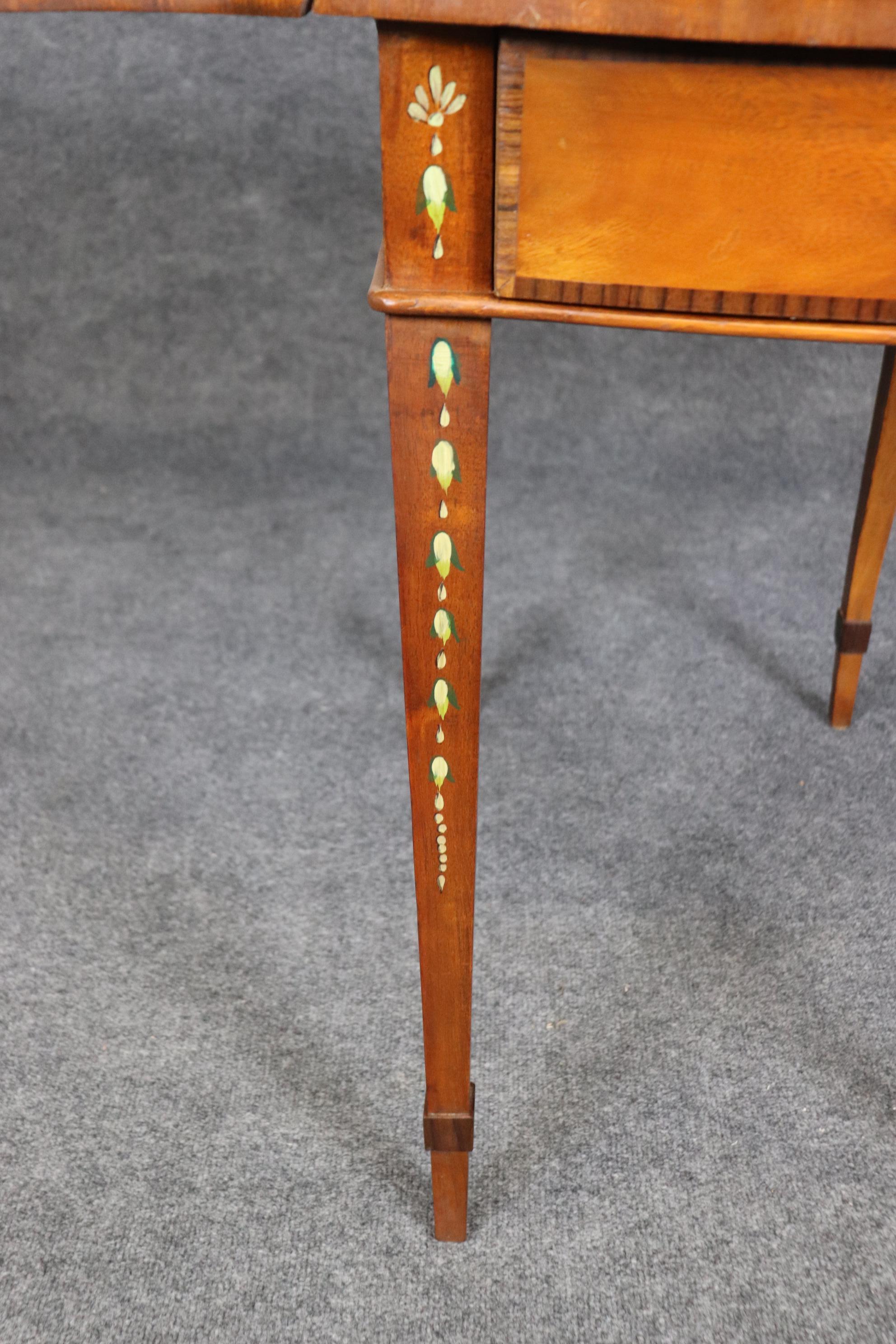 Rare Adams Paint Decorated English Pembroke Table Circa 1920 For Sale 6