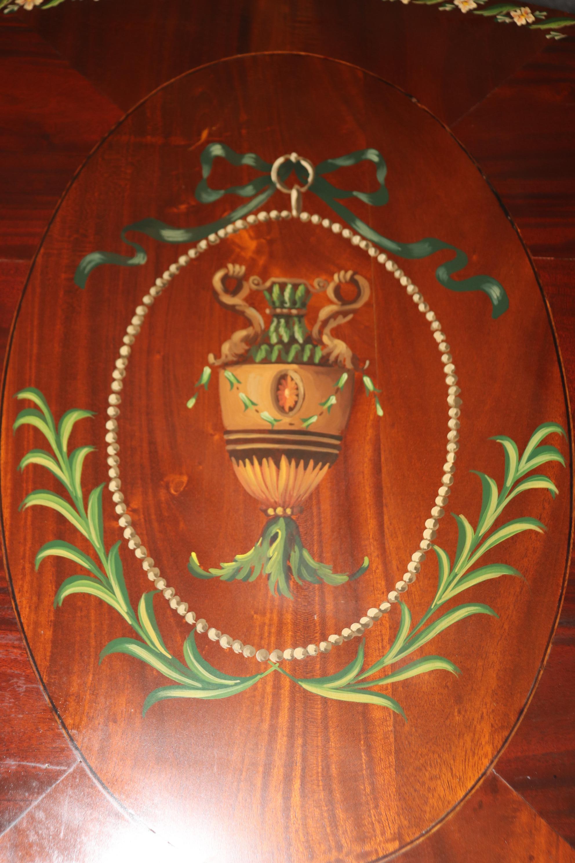 Rare Adams Paint Decorated English Pembroke Table Circa 1920 For Sale 9