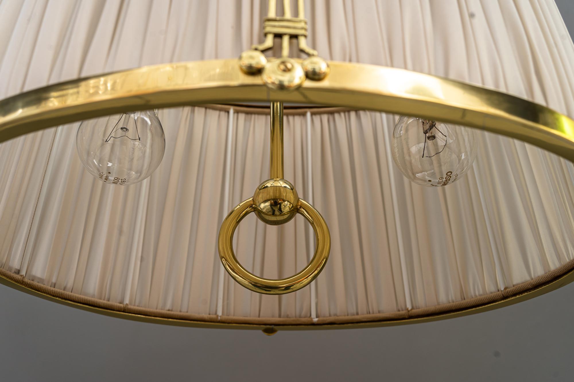 Raro lampadario Art Deco regolabile con paralume in tessuto degli anni '20 circa in vendita 6