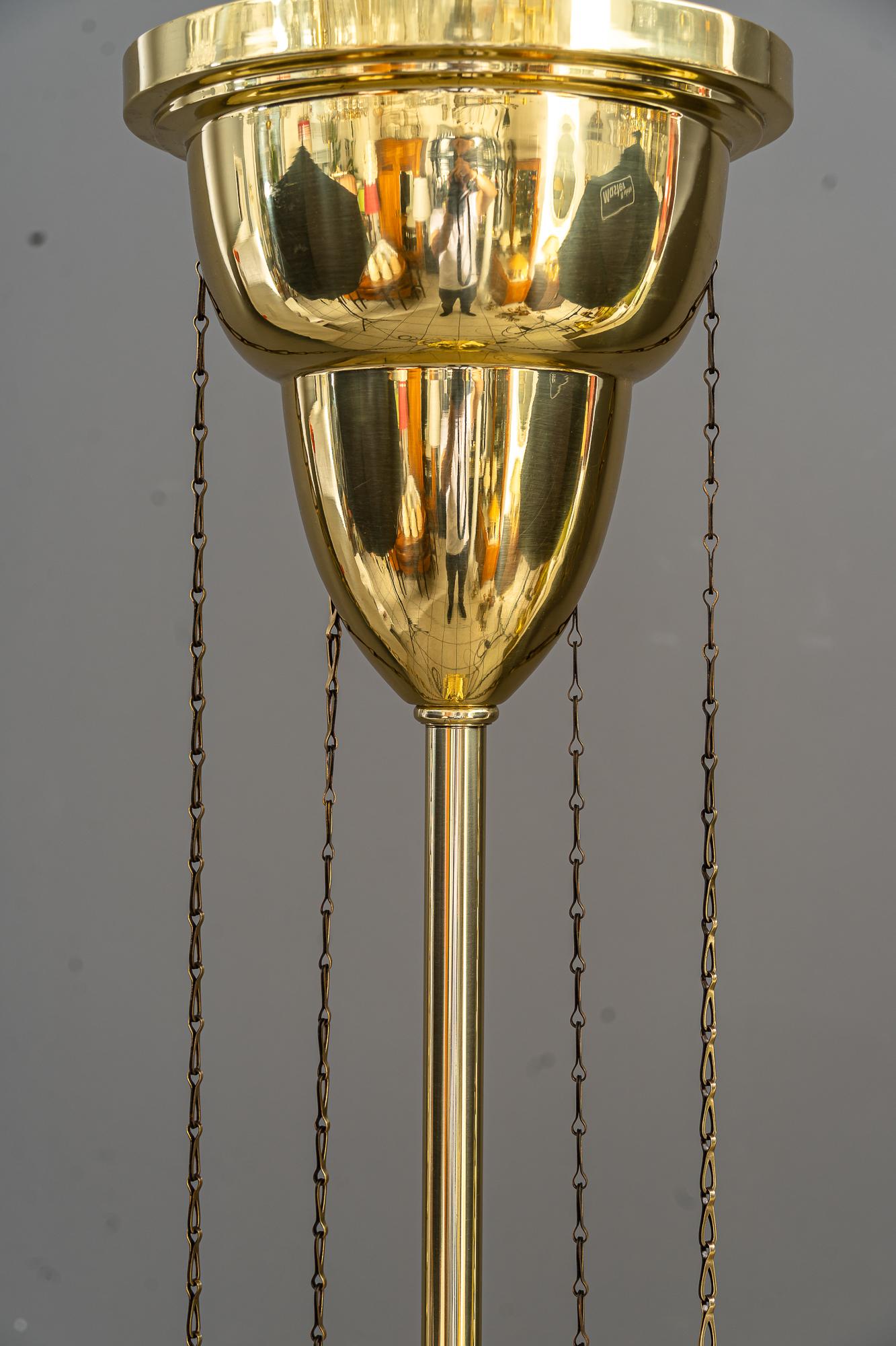 Raro lampadario Art Deco regolabile con paralume in tessuto degli anni '20 circa In condizioni buone in vendita a Wien, AT