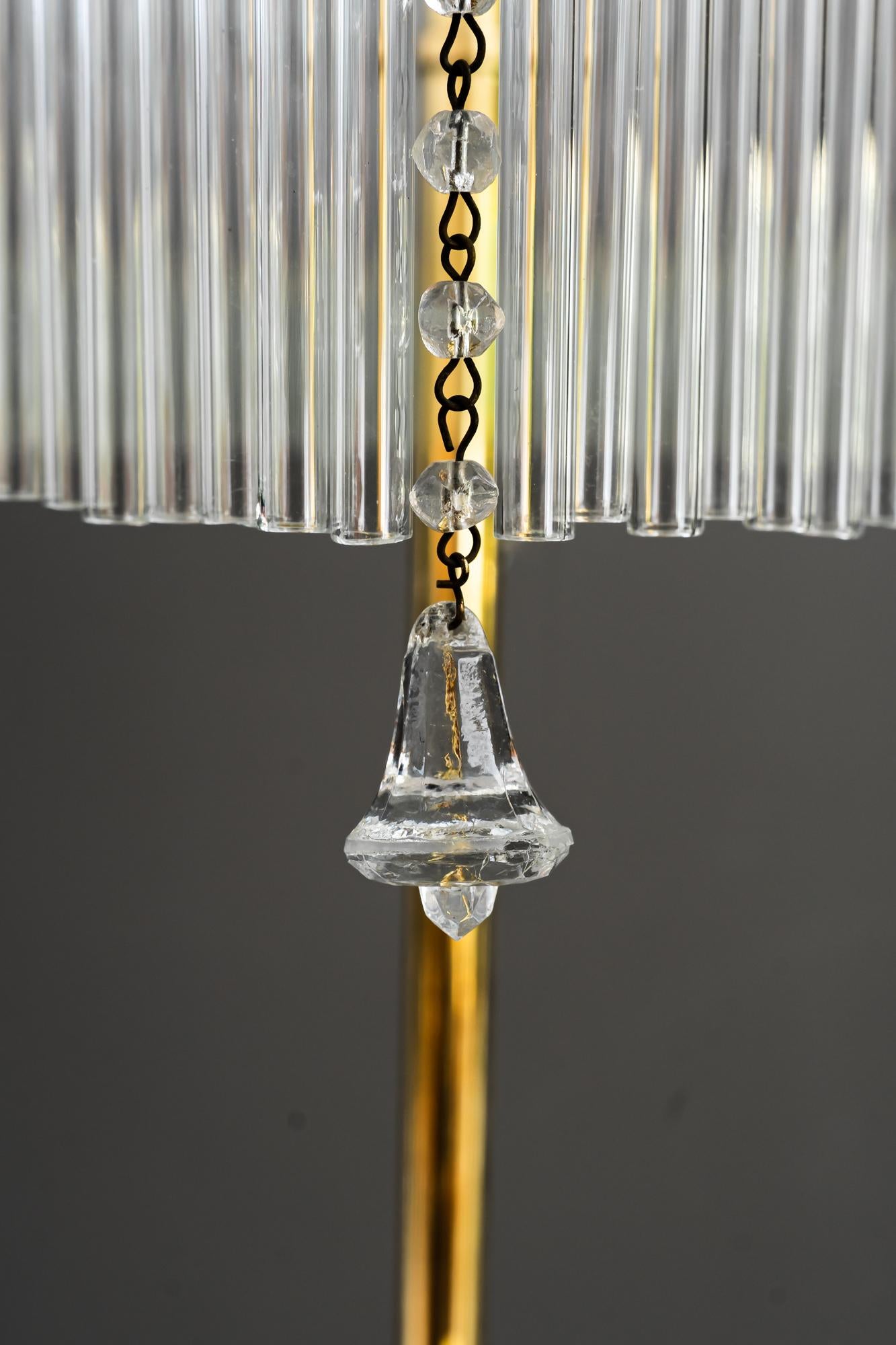 Rare Adjustable Art Deco Floor Lamp with Original Etched Glass Shade, 1920s 6