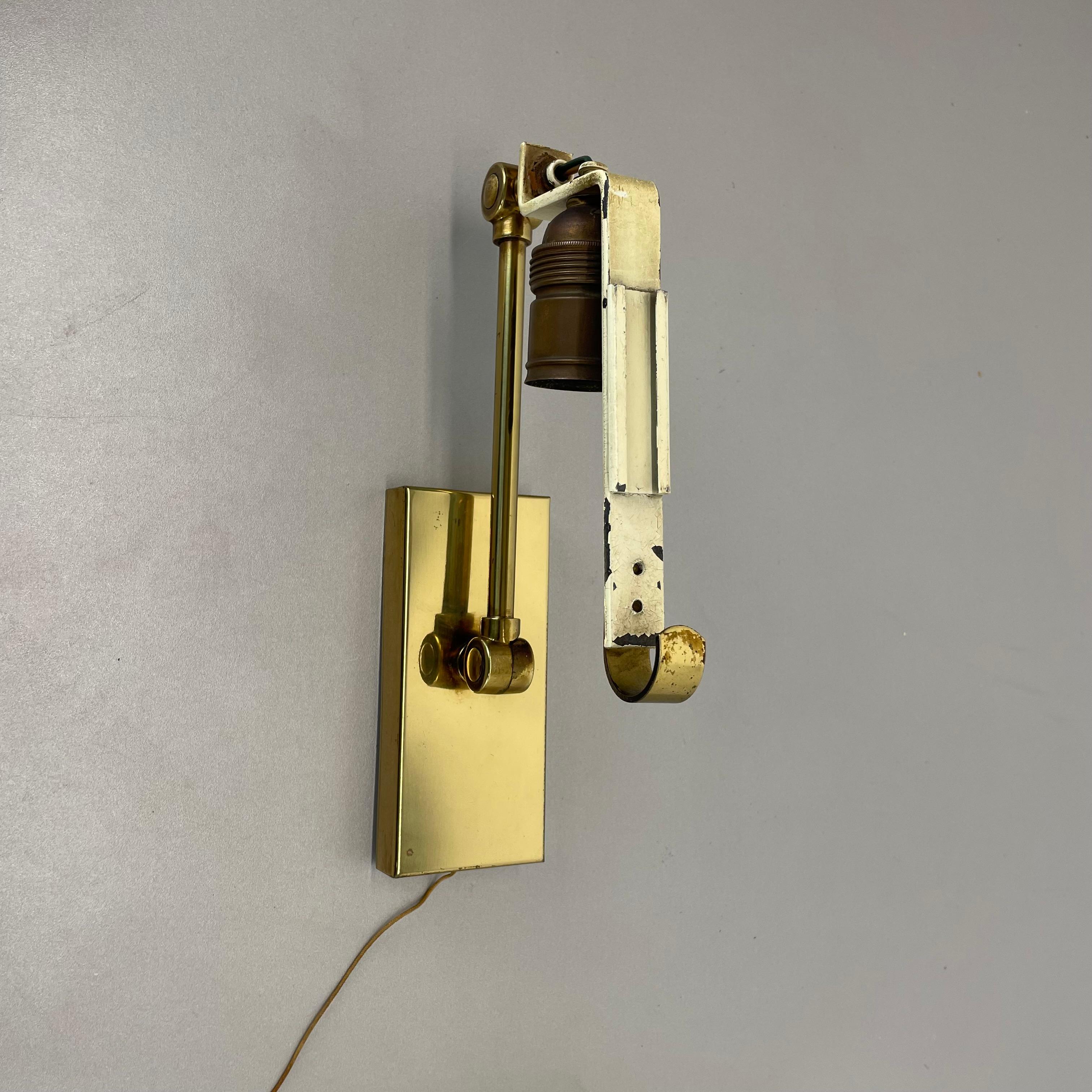 rare adjustable Brass Stilnovo Style Theatre Wall Ceiling Light, Italy 1950s For Sale 11