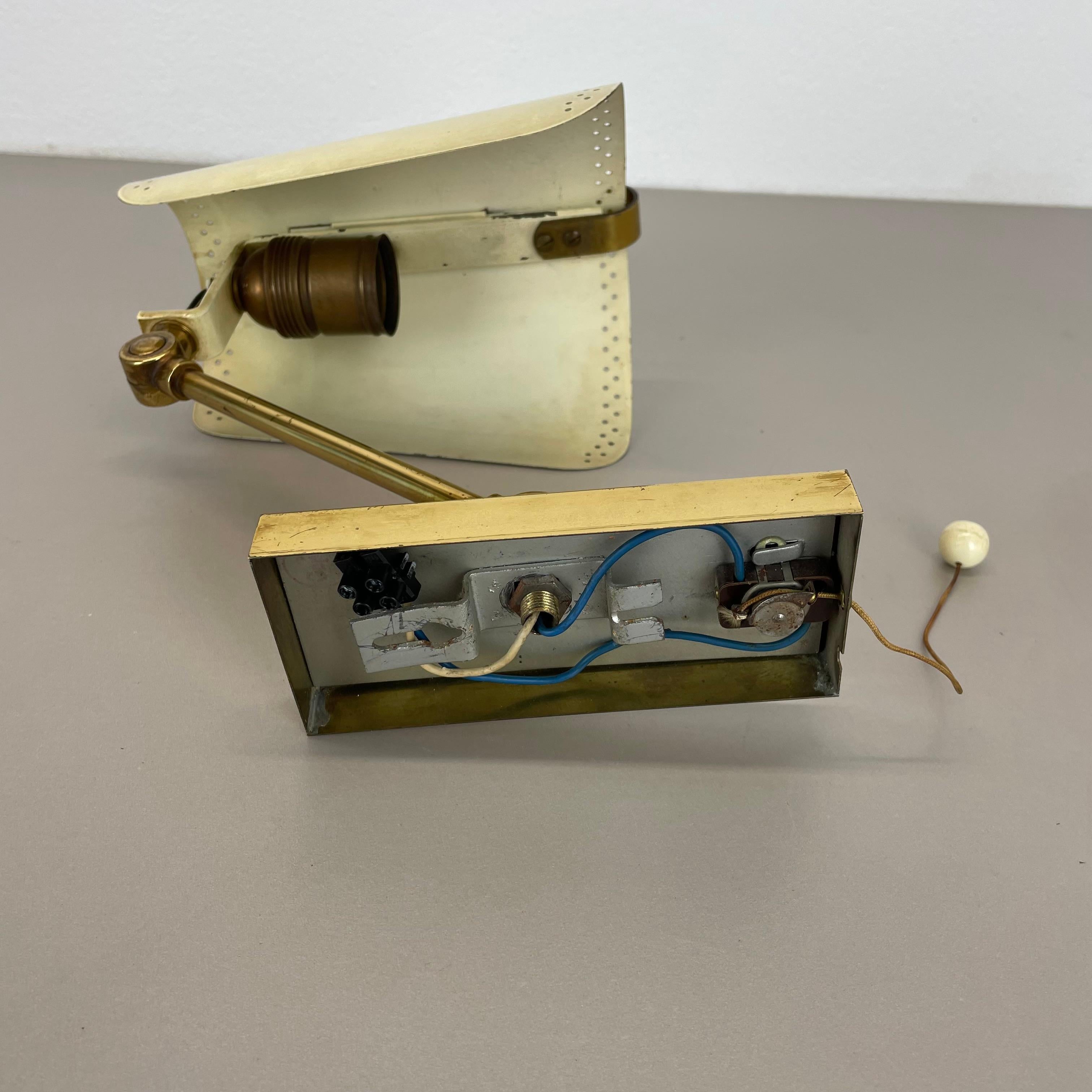 rare adjustable Brass Stilnovo Style Theatre Wall Ceiling Light, Italy 1950s For Sale 12