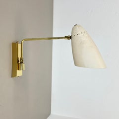 rare adjustable Brass Stilnovo Style Theatre Wall Ceiling Light, Italy 1950s