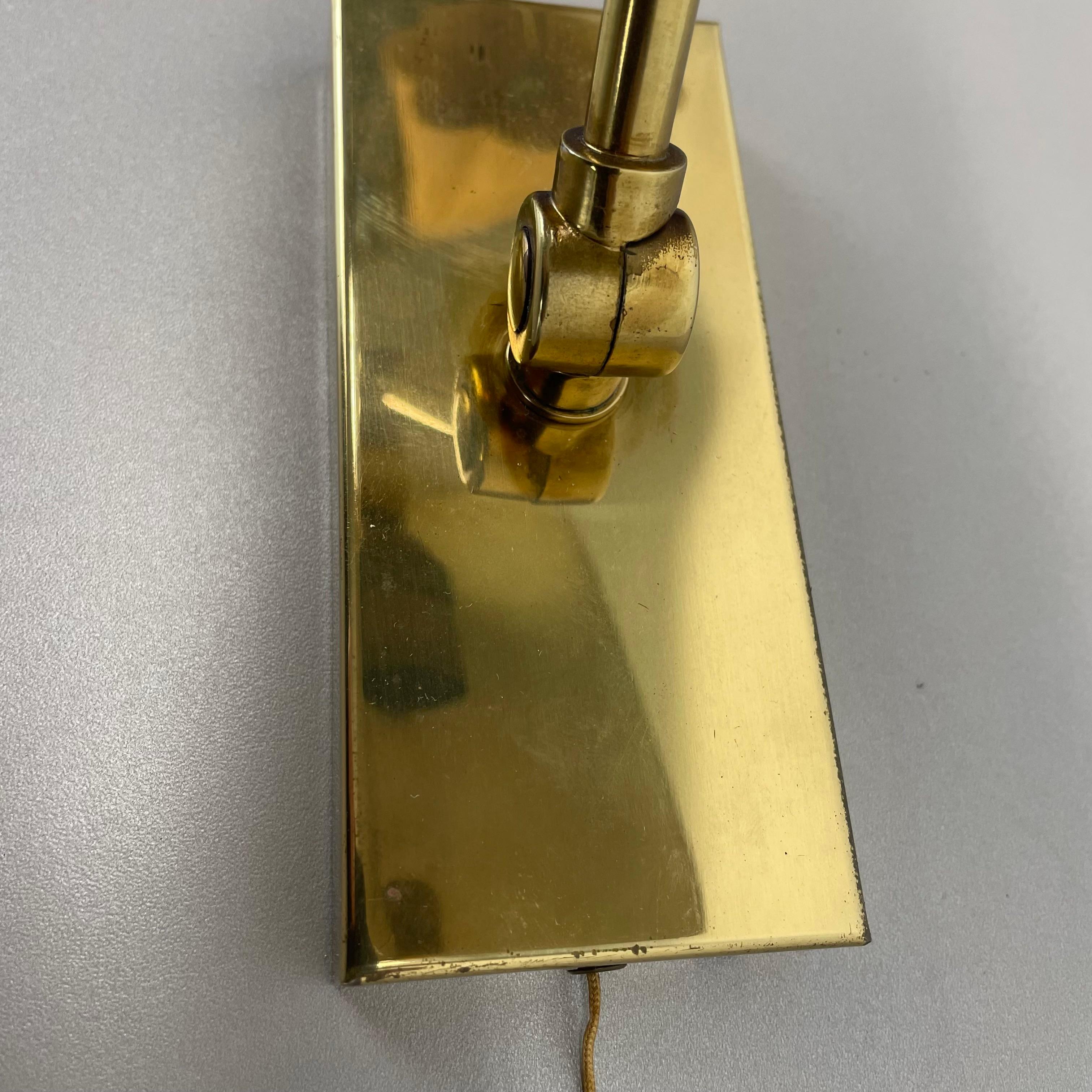 rare adjustable Brass Stilnovo Style Theatre Wall Ceiling Light, Italy 1950s For Sale 2