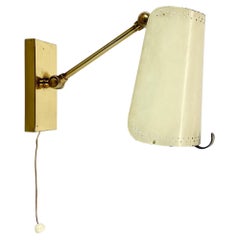 rare adjustable Brass Stilnovo Style Theatre Wall Ceiling Light, Italy 1950s