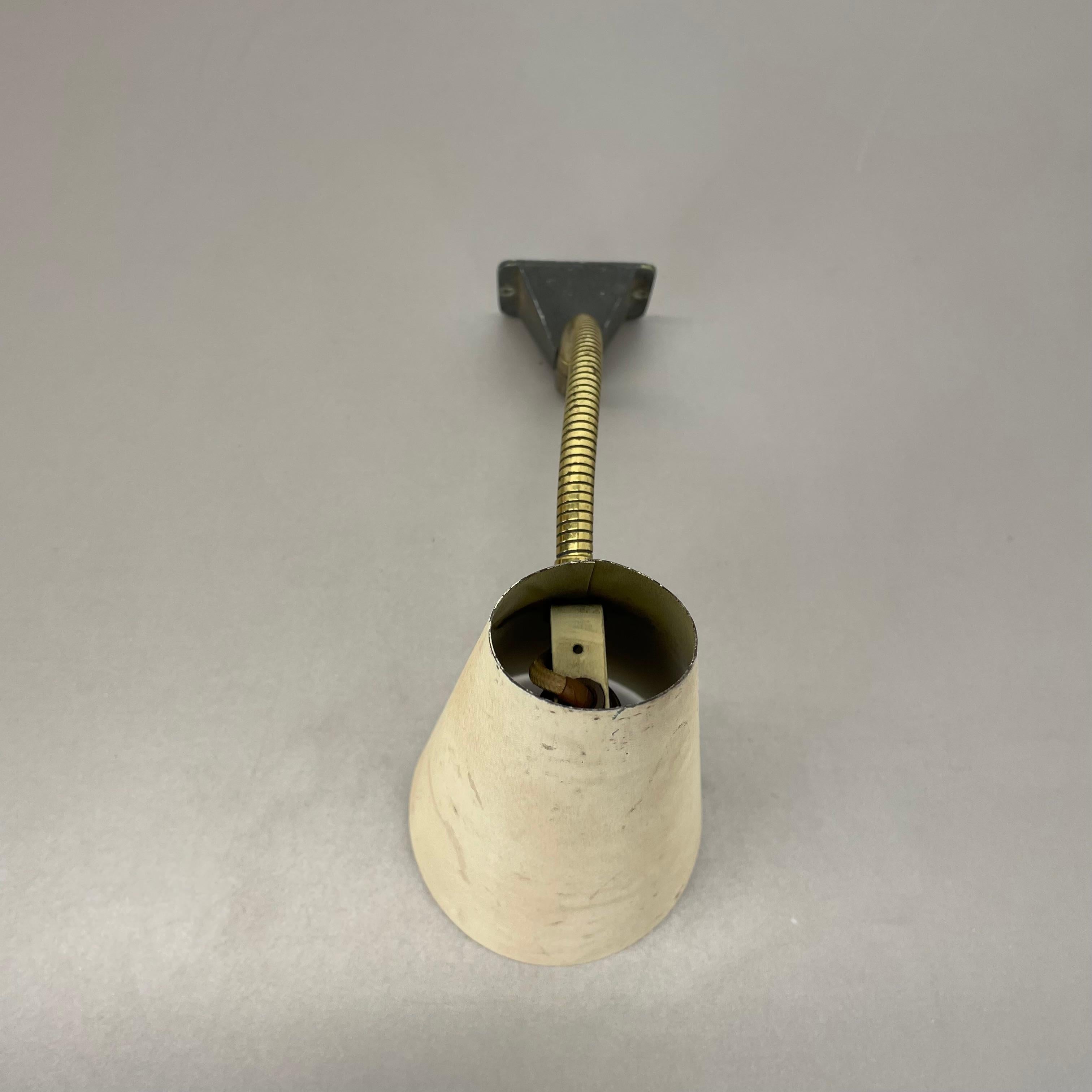 rare adjustable Diabolo Brass Stilnovo Style Wall Ceiling Light, Italy 1950s For Sale 5