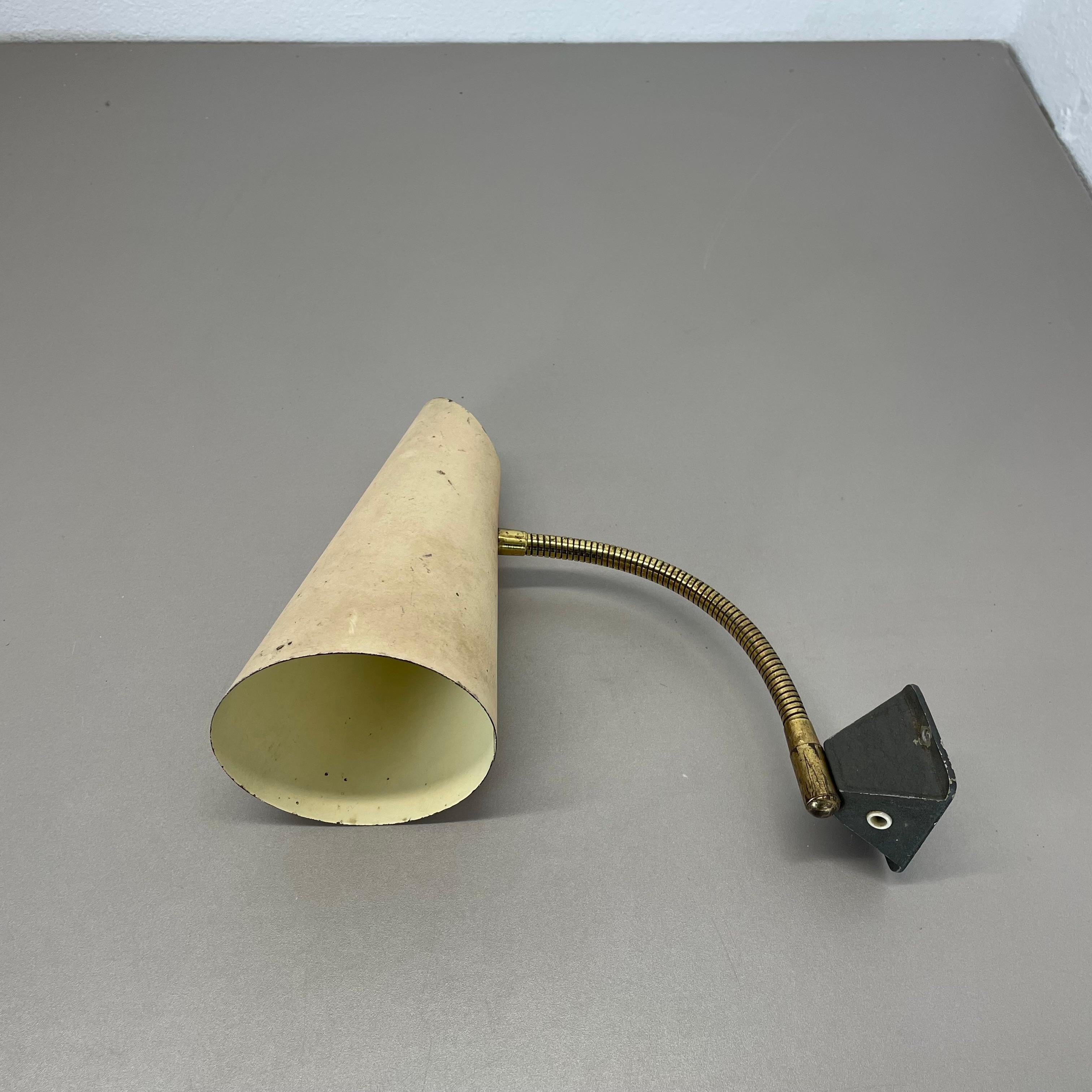 rare adjustable Diabolo Brass Stilnovo Style Wall Ceiling Light, Italy 1950s For Sale 10
