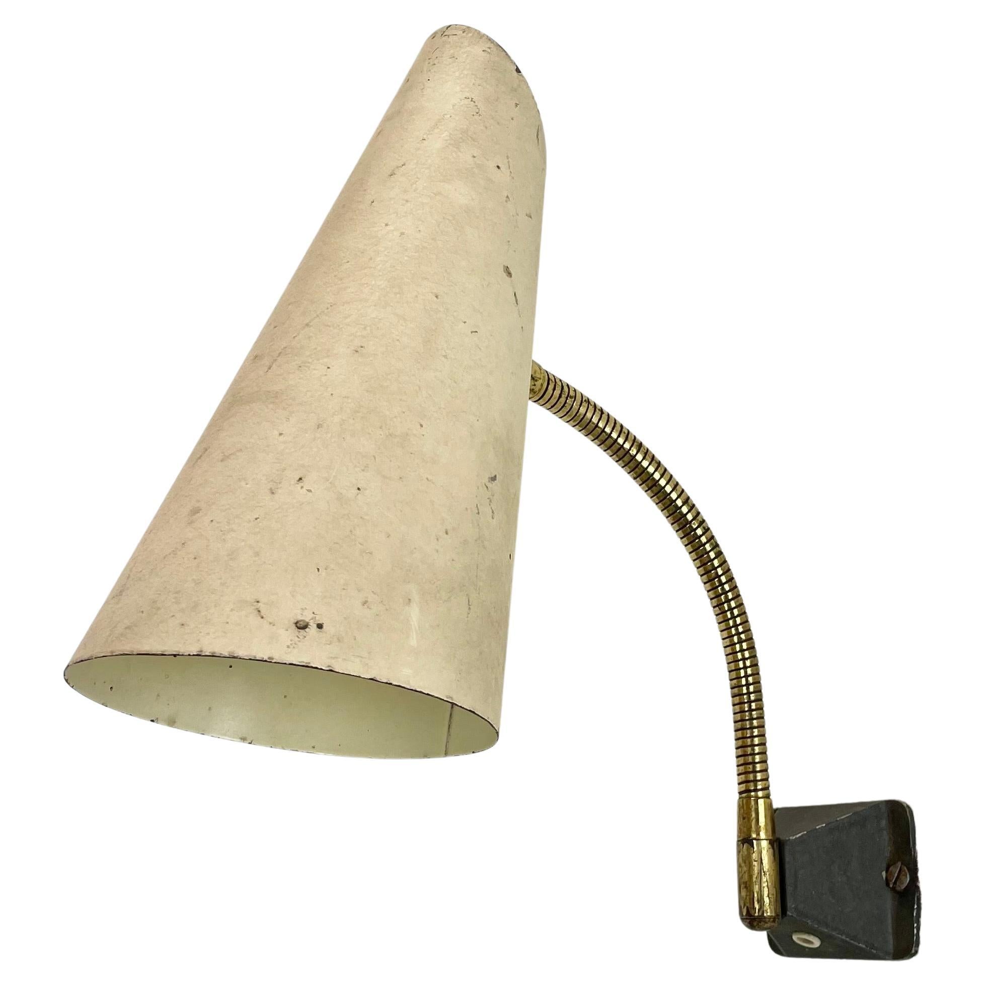 rare adjustable Diabolo Brass Stilnovo Style Wall Ceiling Light, Italy 1950s