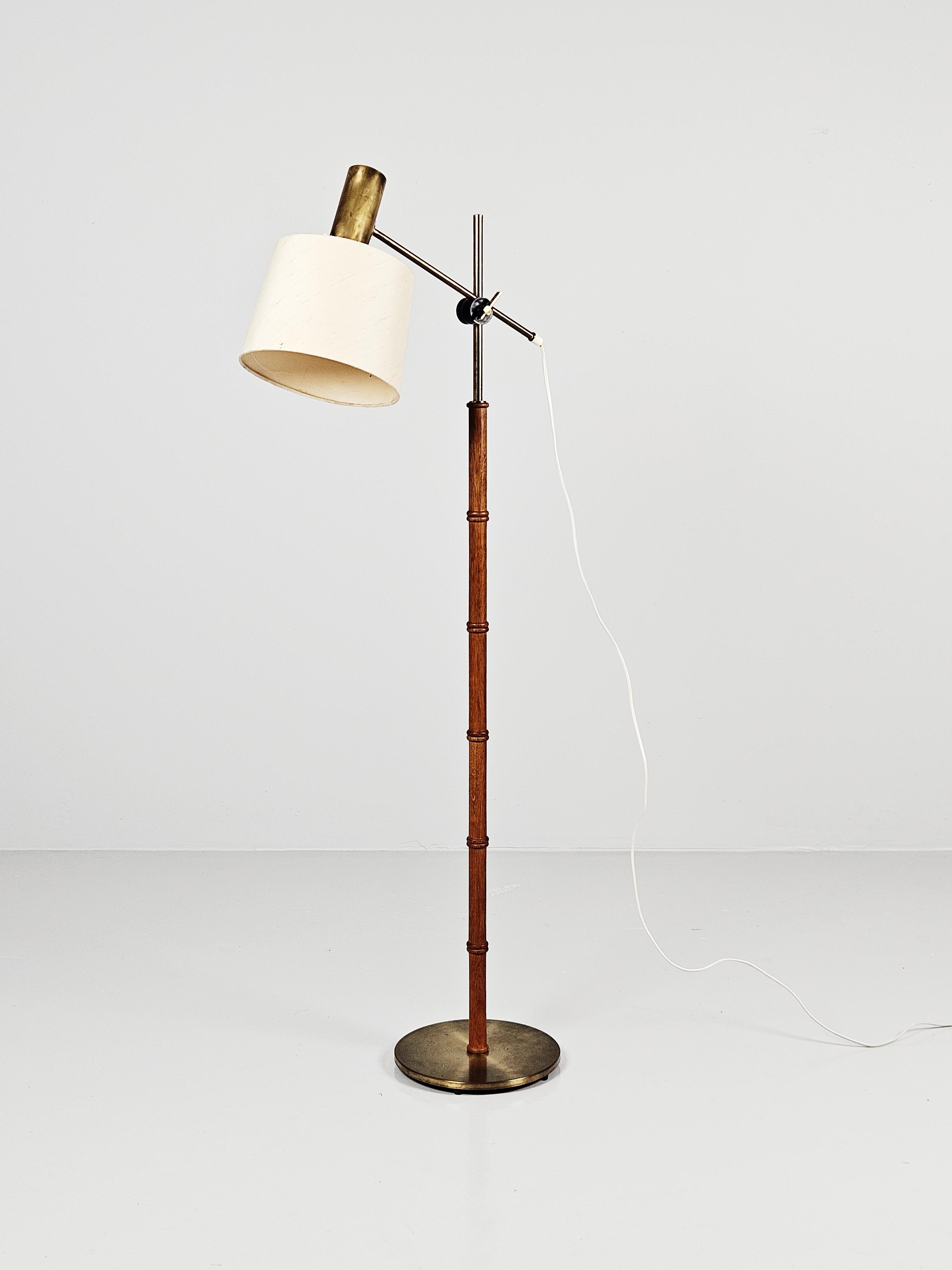 20th Century Rare adjustable floor lamp by Falkenberg, Sweden, 1960s For Sale