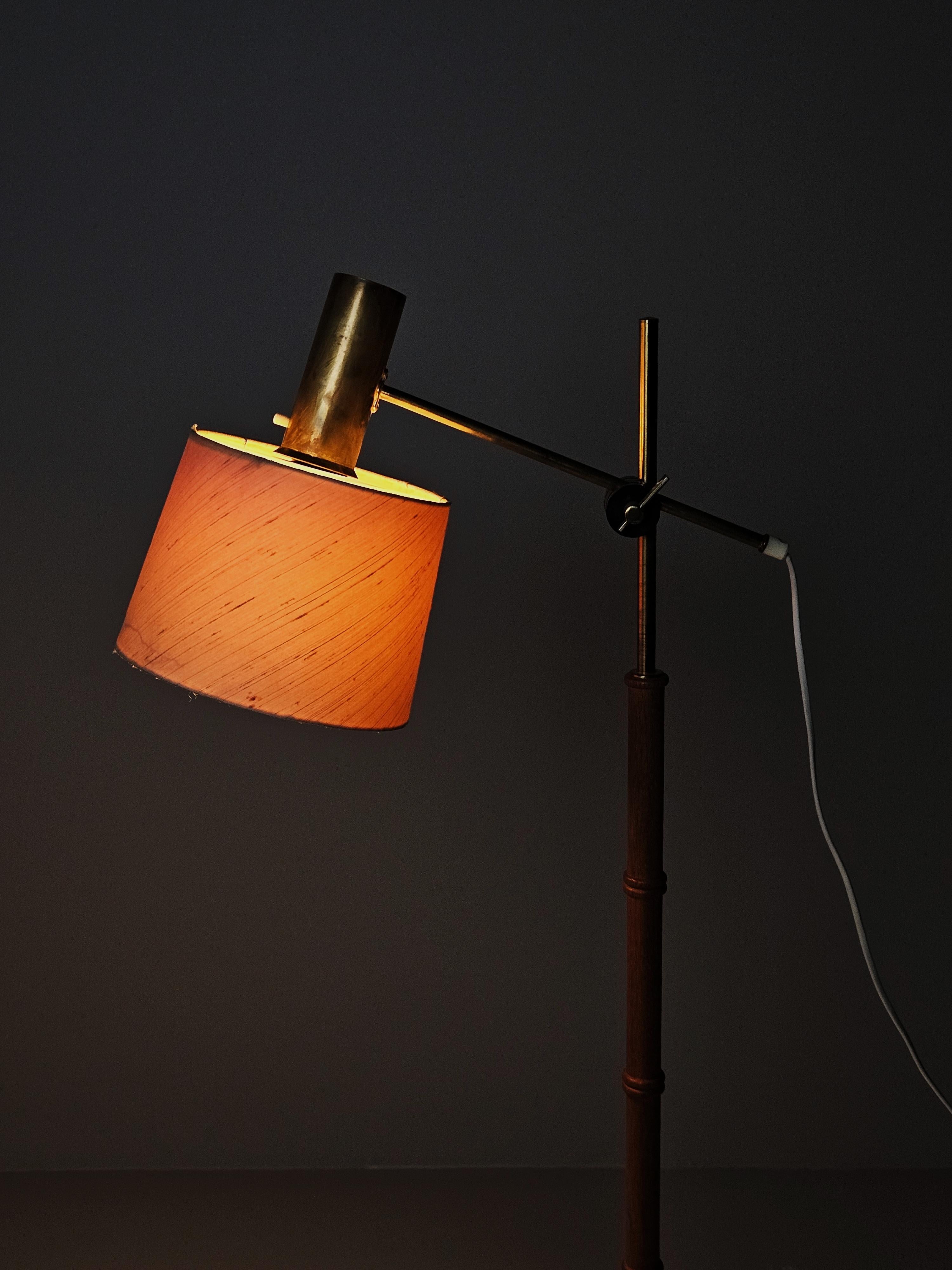 Rare adjustable floor lamp by Falkenberg, Sweden, 1960s For Sale 2