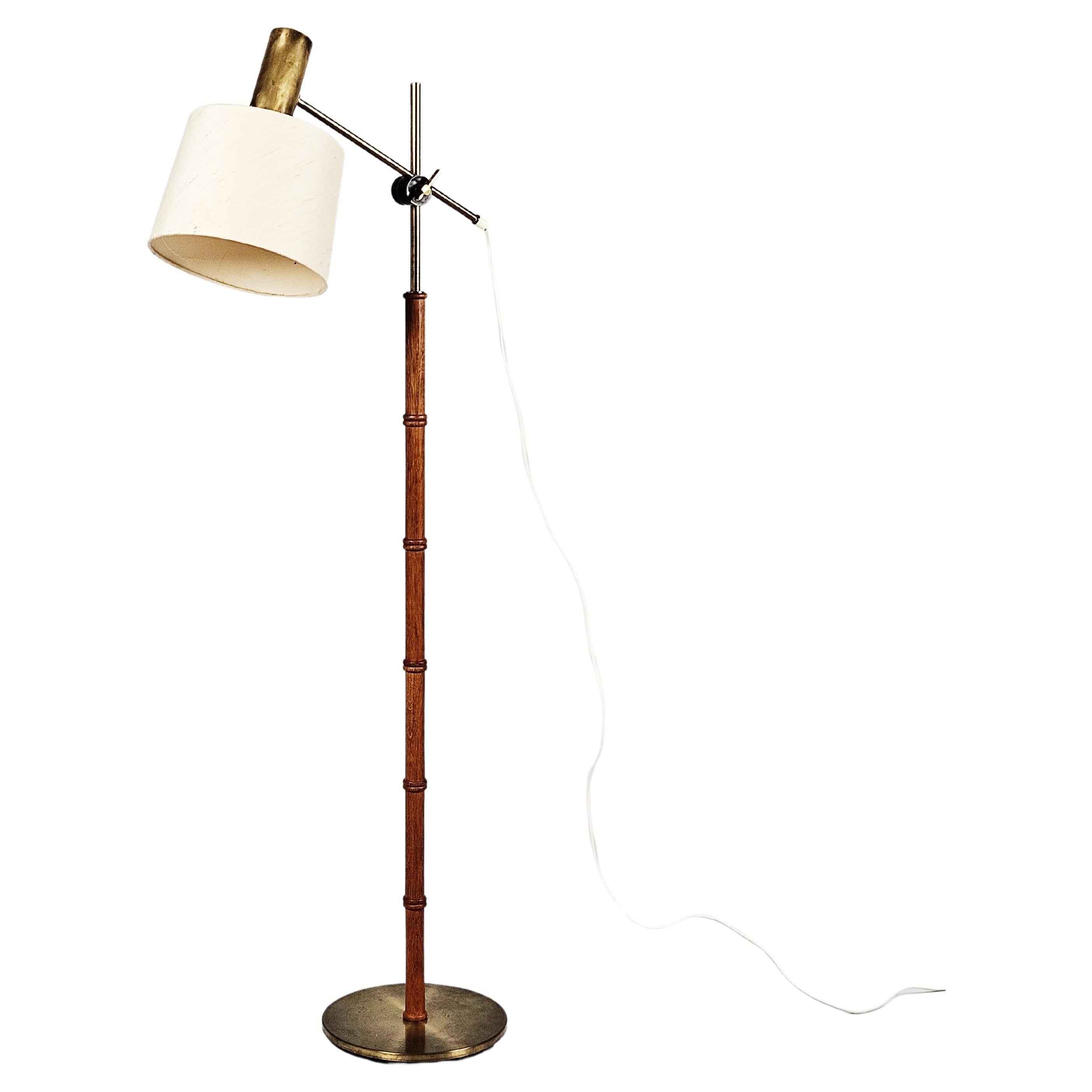 Rare adjustable floor lamp by Falkenberg, Sweden, 1960s For Sale