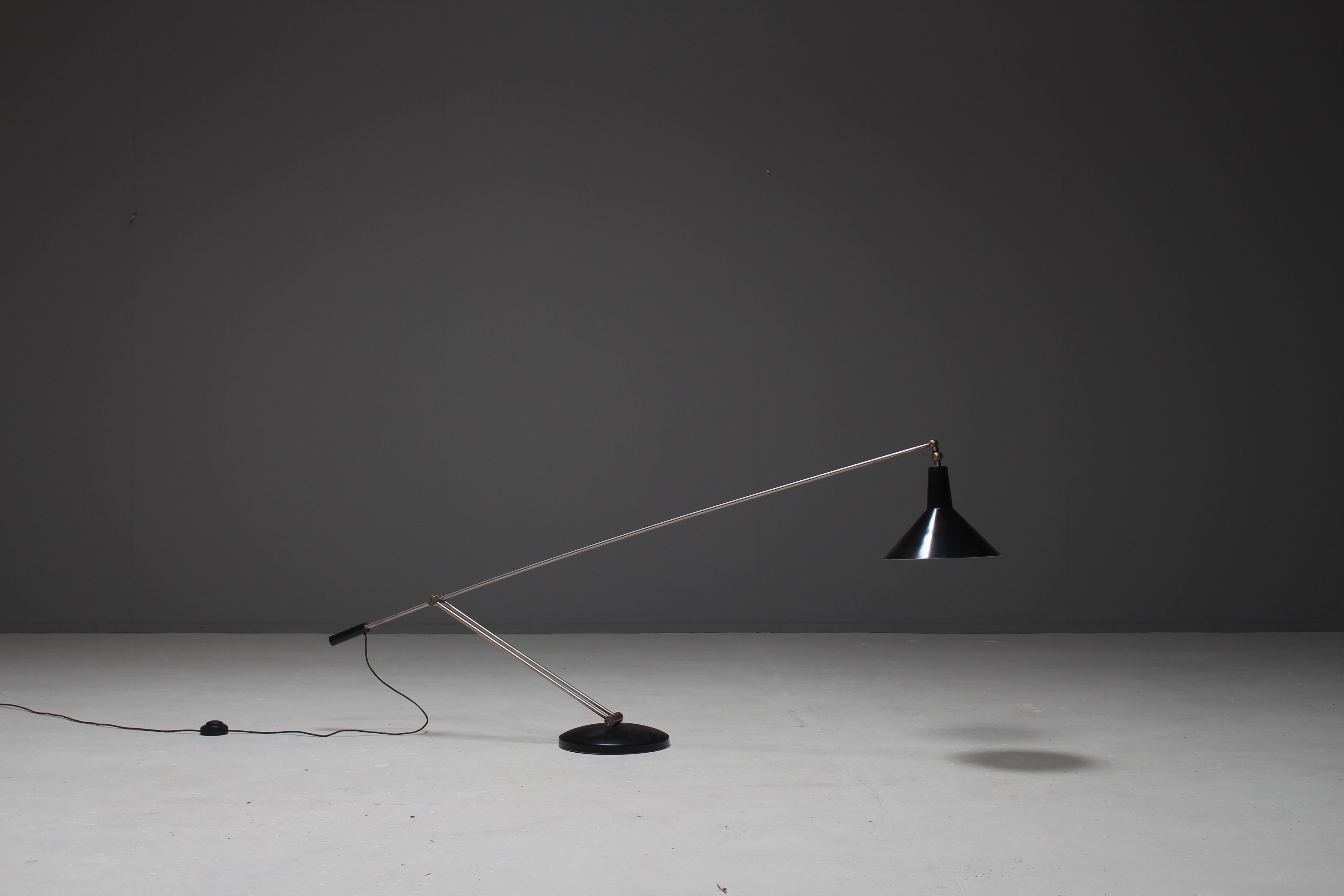 Rare Adjustable Floor Lamp by J.J.M. Hoogervorst for Anvia, the Netherlands In Excellent Condition For Sale In Winterswijk, NL