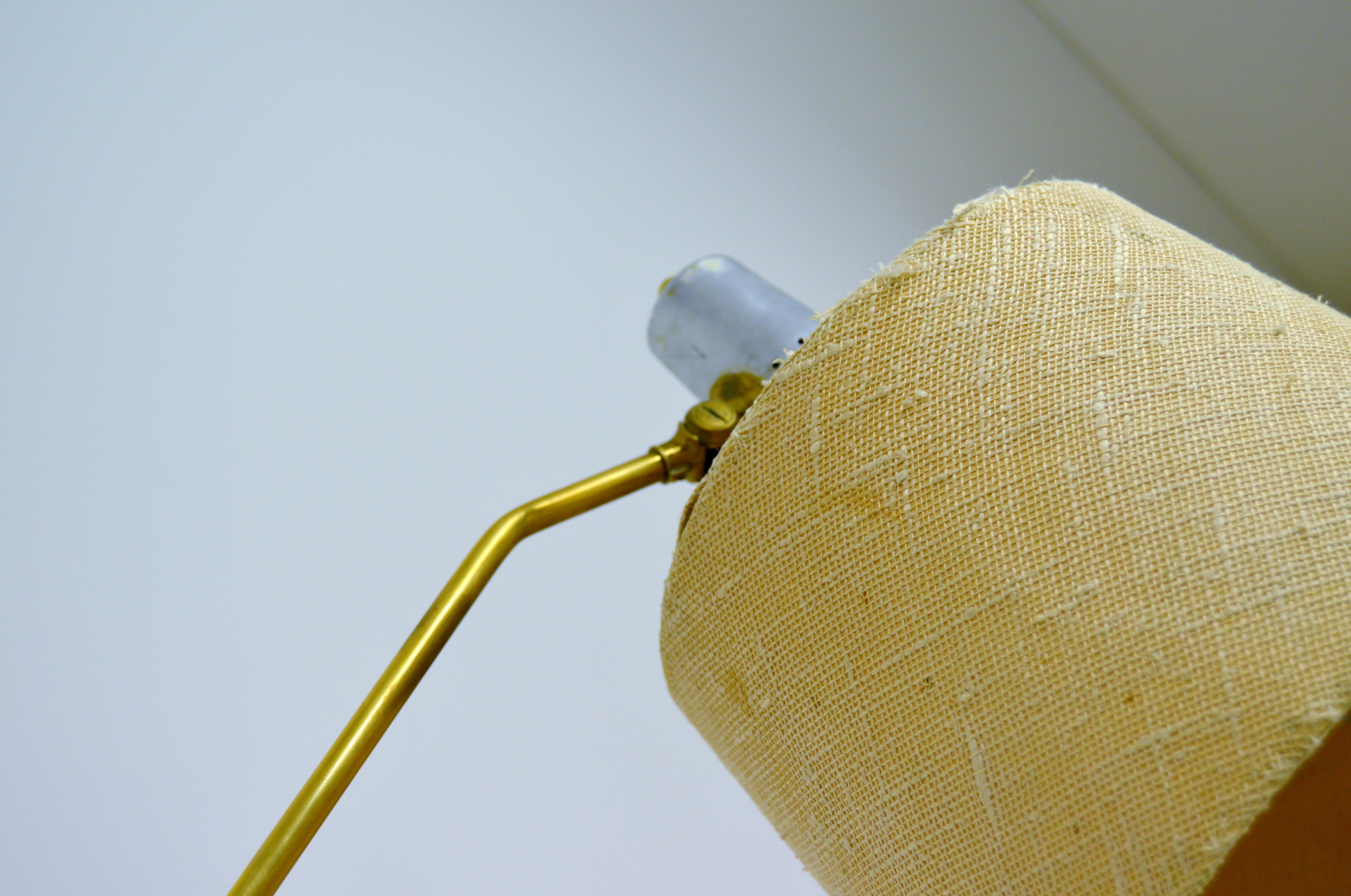 Rare Adjustable Floor Lamp with Teak and Brass Details For Sale 2