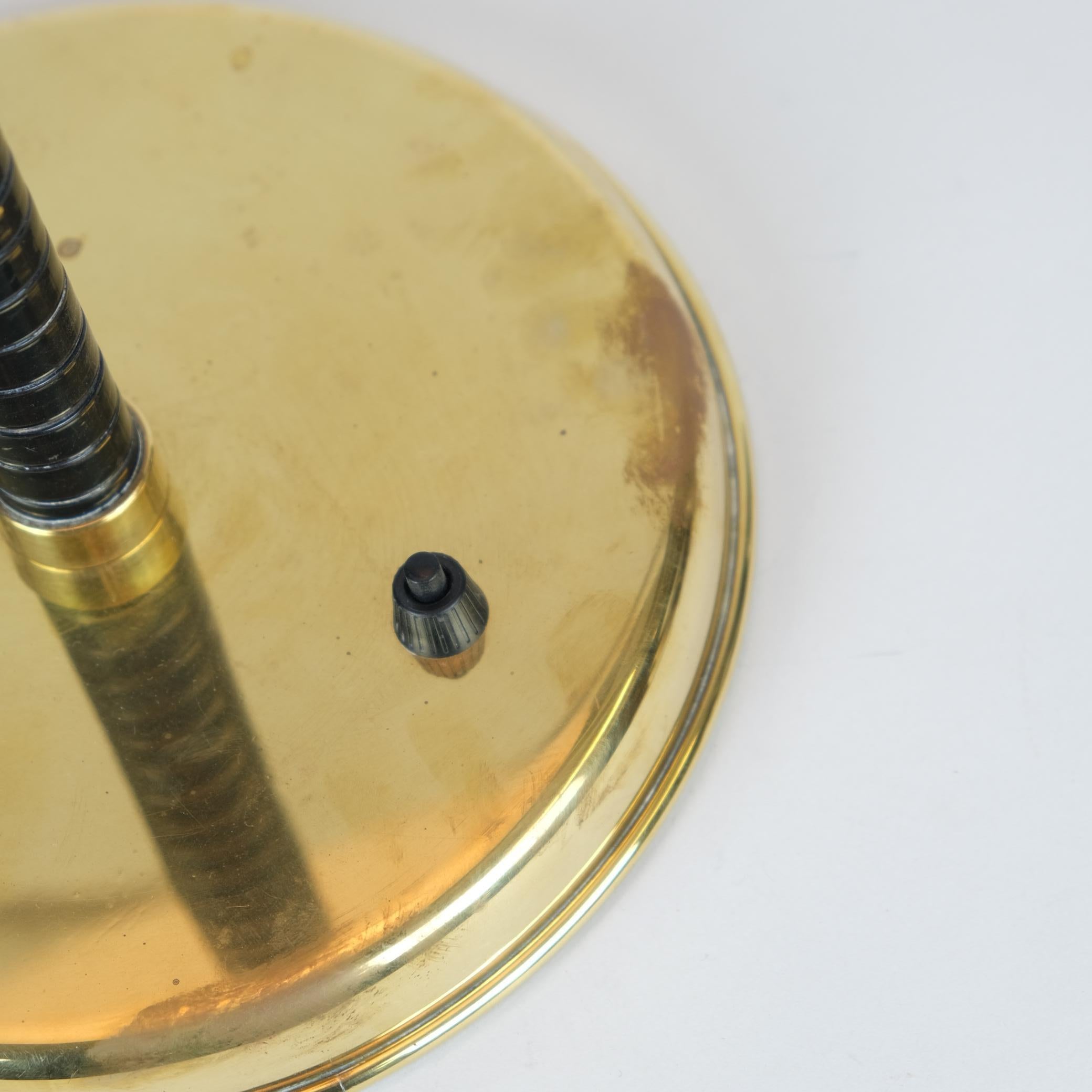 Mid-20th Century Rare Adjustable Lisa Johansson-Pape Black & Brass Ihanne Table Lamp, Orno 1950s For Sale