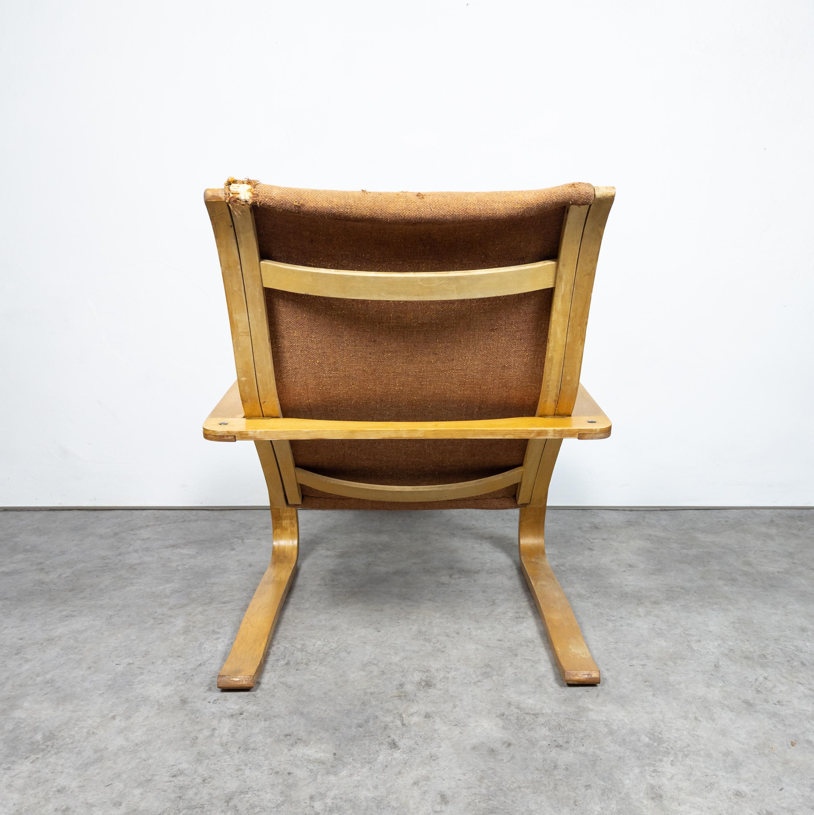 Fabric Rare Adjustable Lounge Chair by Jan Bočan & Jan Šrámek & Zbyněk Hřivnáč  For Sale
