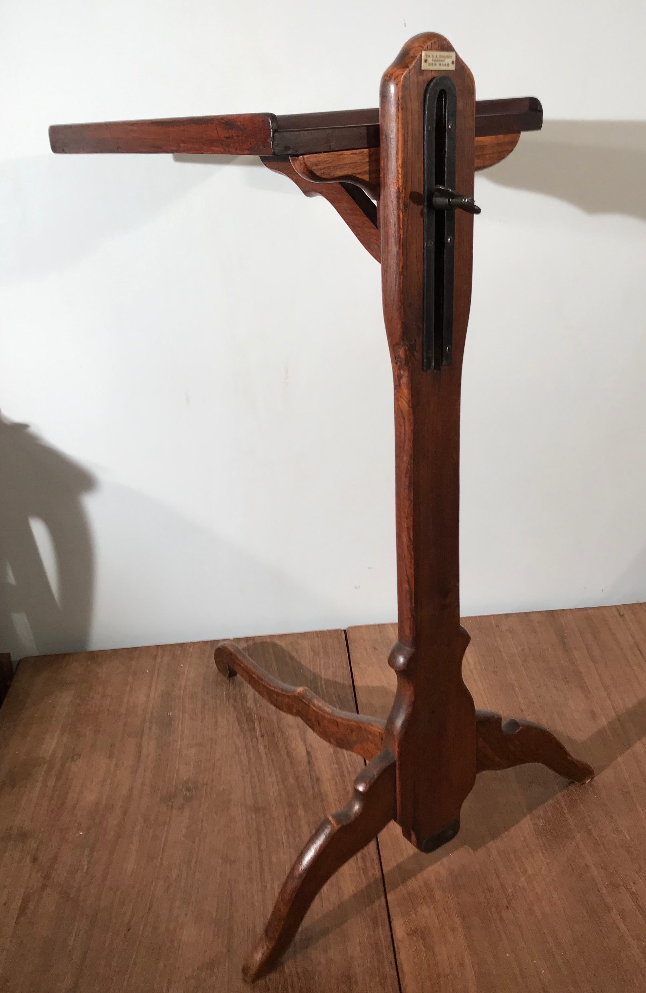 Rare & Adjustable Oak Bed Serving or Reading Table / Stand from the Early 1900s 1