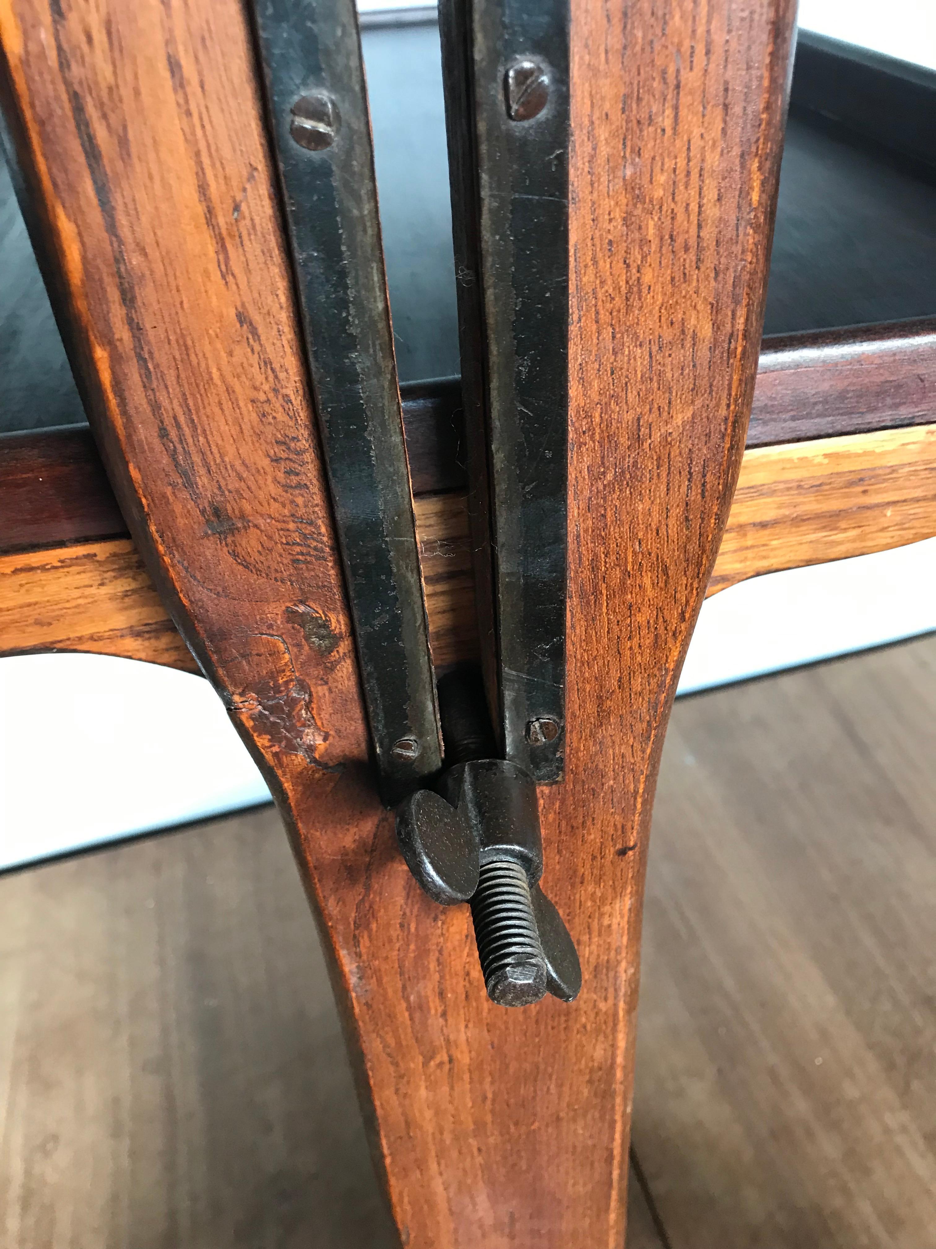 Rare & Adjustable Oak Bed Serving or Reading Table / Stand from the Early 1900s 5