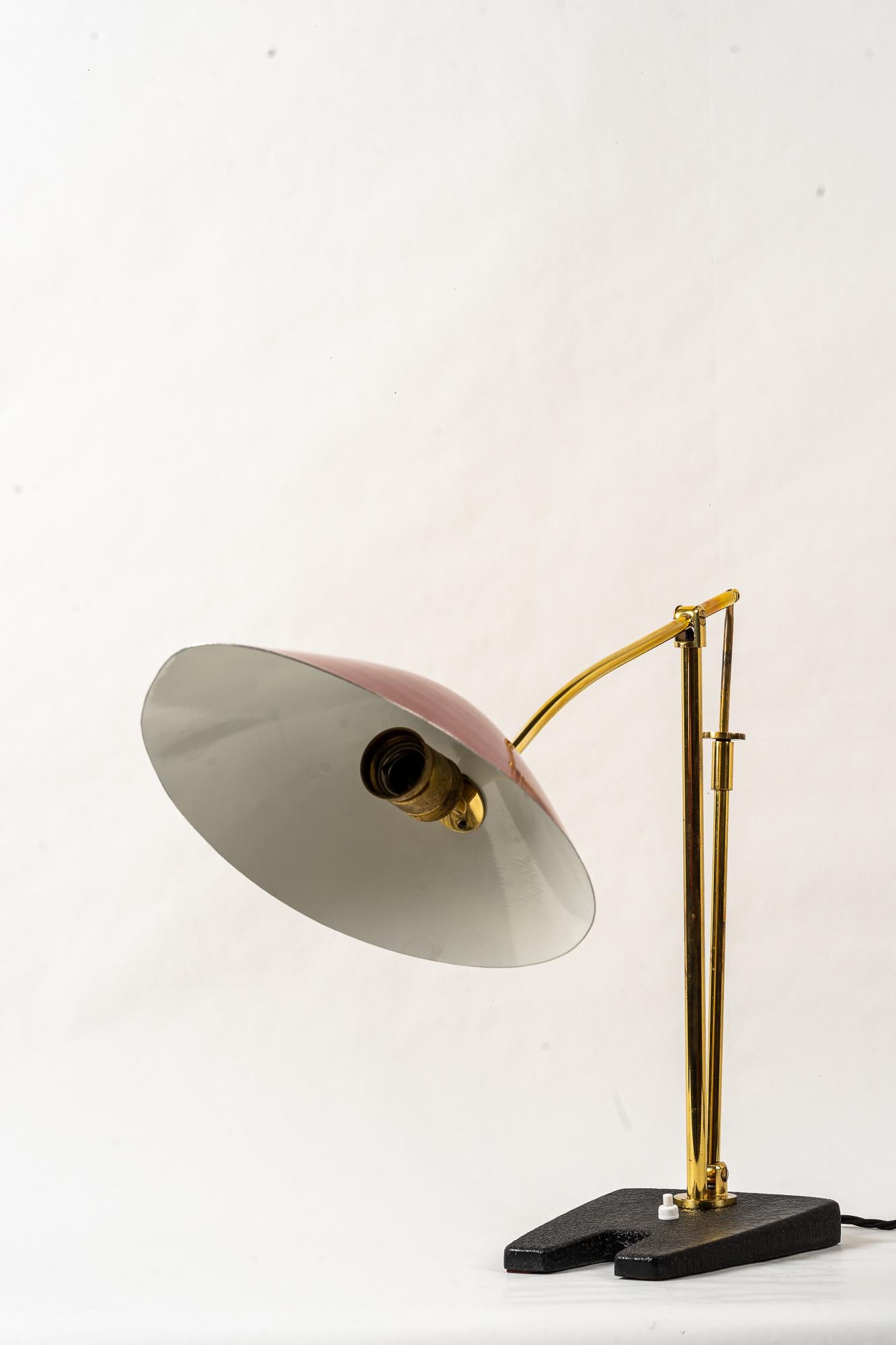 Mid-Century Modern Rare Adjustable Rupert Nikoll Table Lamp Vienna Around 1950s For Sale