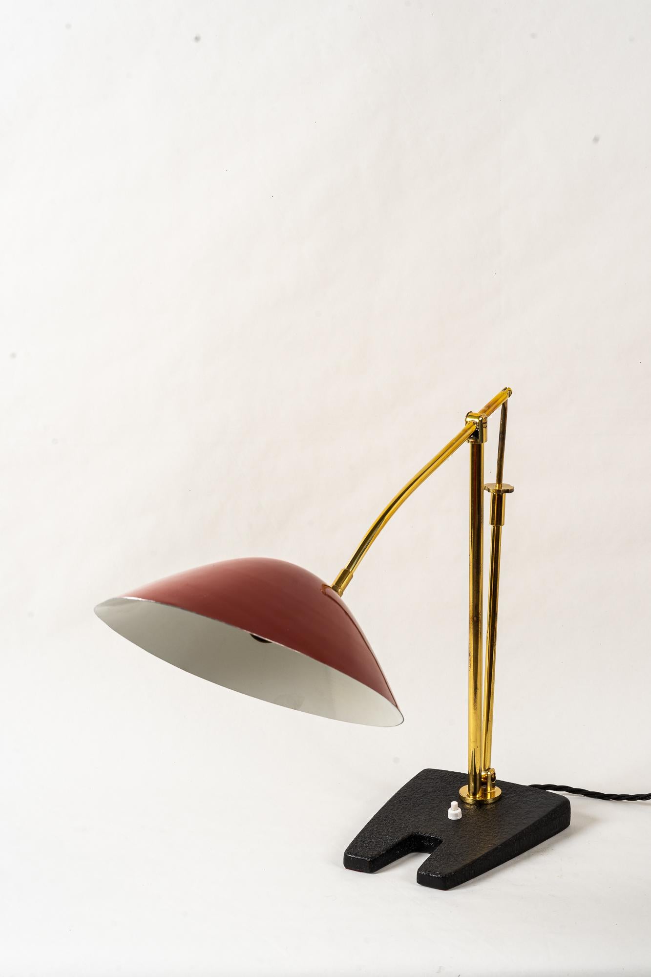Austrian Rare Adjustable Rupert Nikoll Table Lamp Vienna Around 1950s For Sale