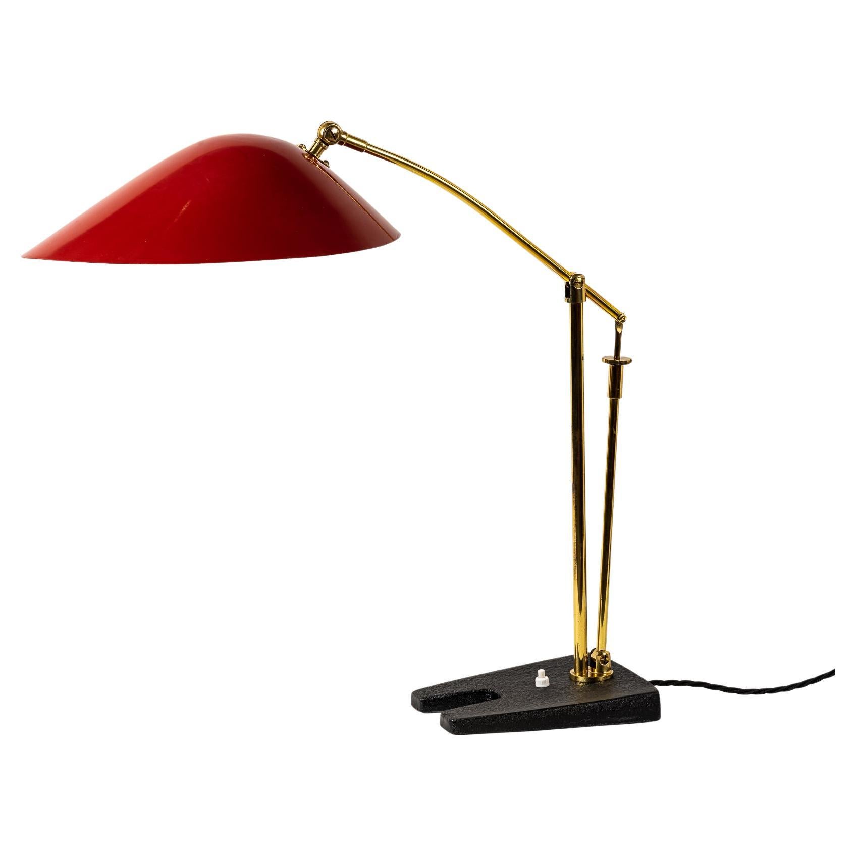 Rare Adjustable Rupert Nikoll Table Lamp Vienna Around 1950s For Sale