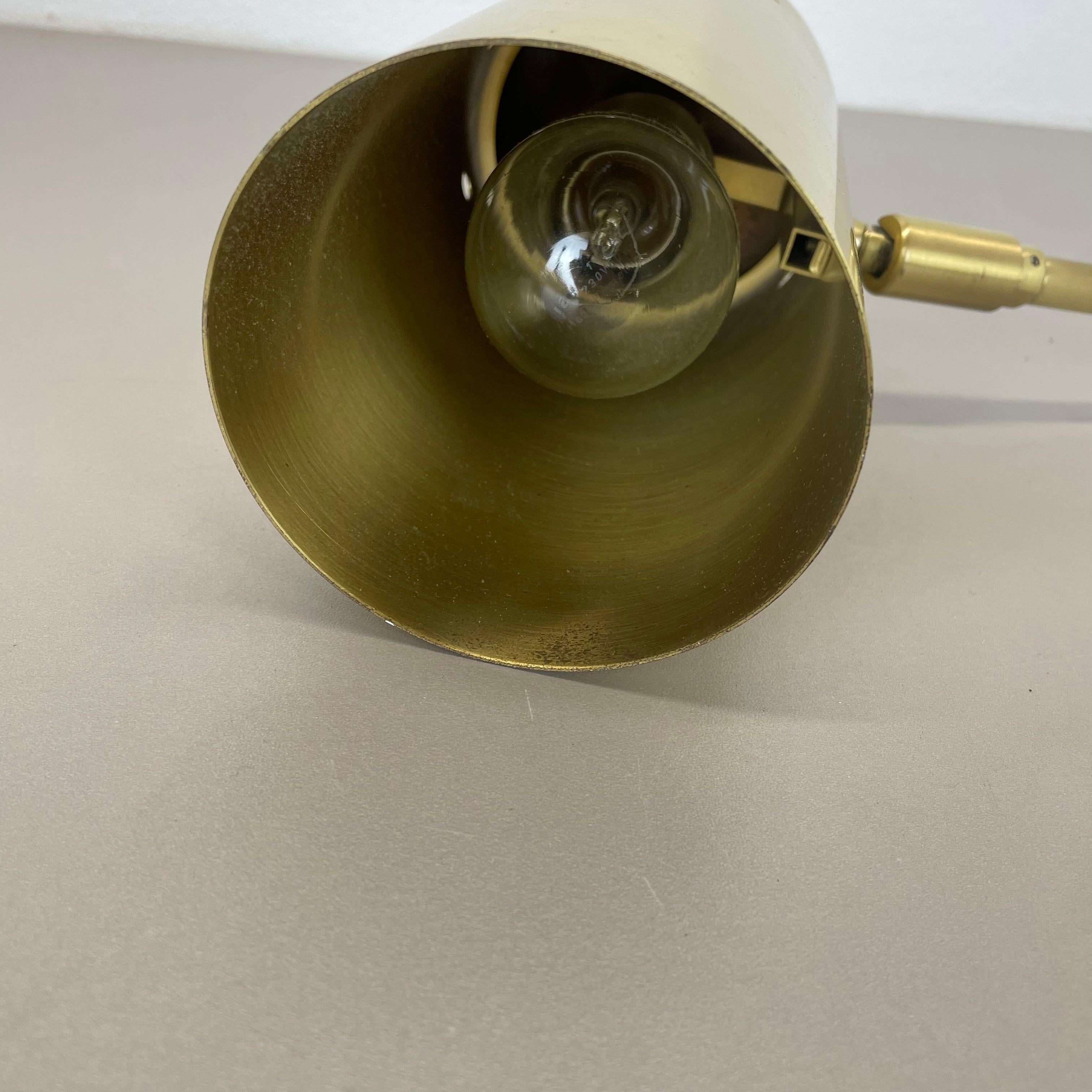 rare adjustable solid Brass Stilnovo Style Theatre spot Wall Light, Italy 1970s For Sale 3