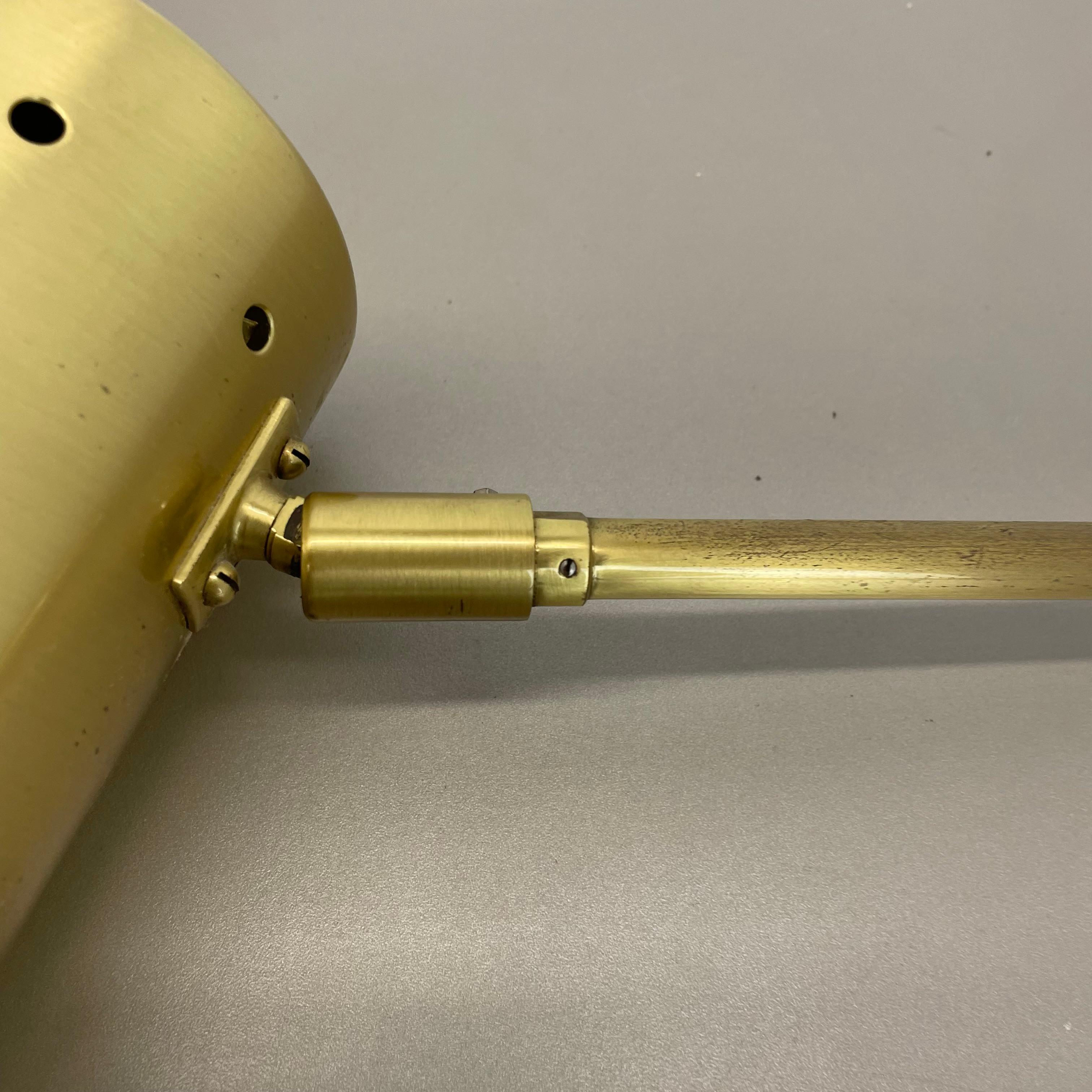 rare adjustable solid Brass Stilnovo Style Theatre spot Wall Light, Italy 1970s For Sale 4