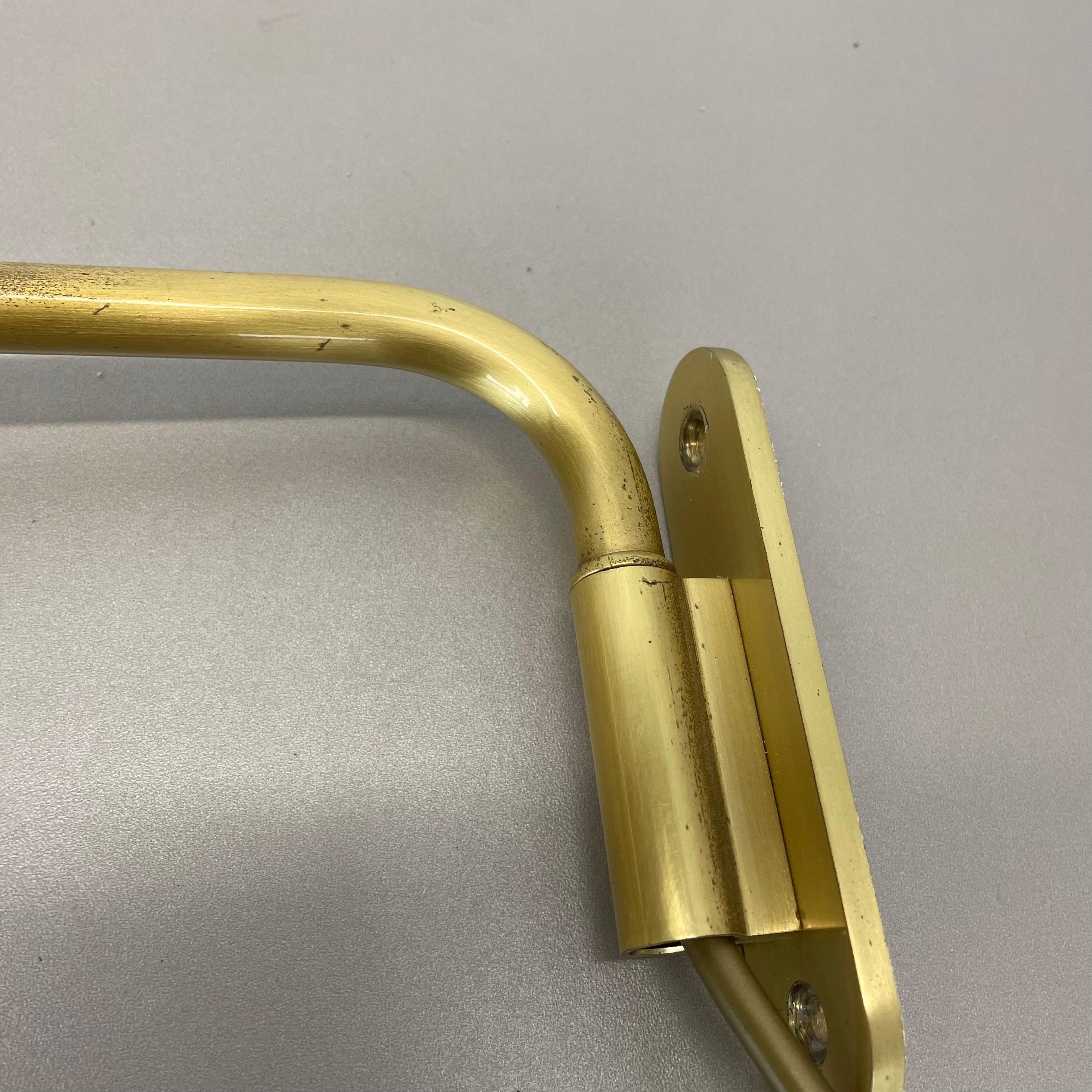 rare adjustable solid Brass Stilnovo Style Theatre spot Wall Light, Italy 1970s For Sale 5