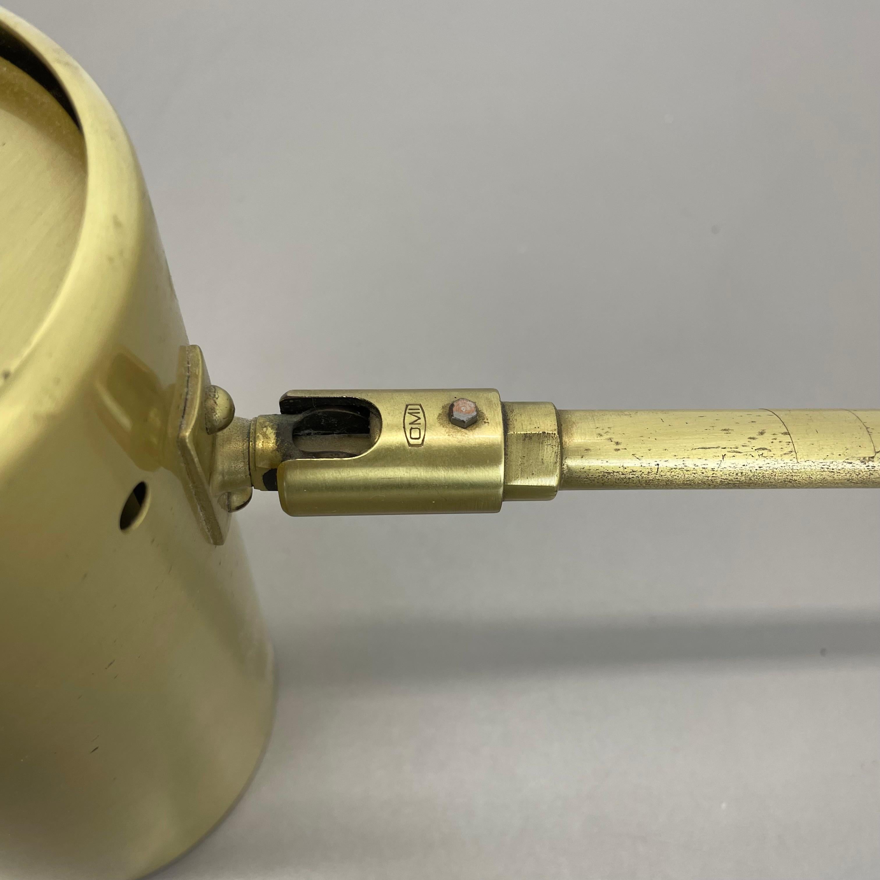 rare adjustable solid Brass Stilnovo Style Theatre spot Wall Light, Italy 1970s For Sale 7