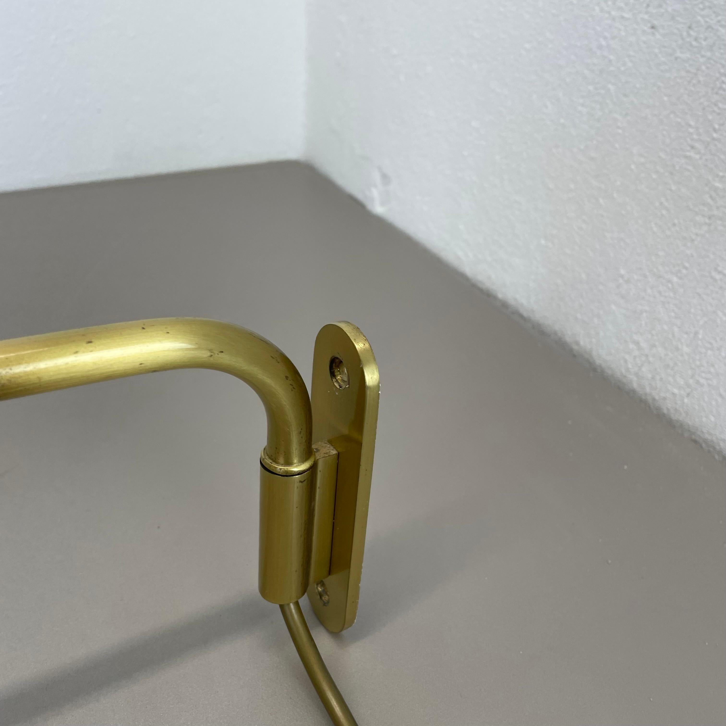 rare adjustable solid Brass Stilnovo Style Theatre spot Wall Light, Italy 1970s For Sale 8