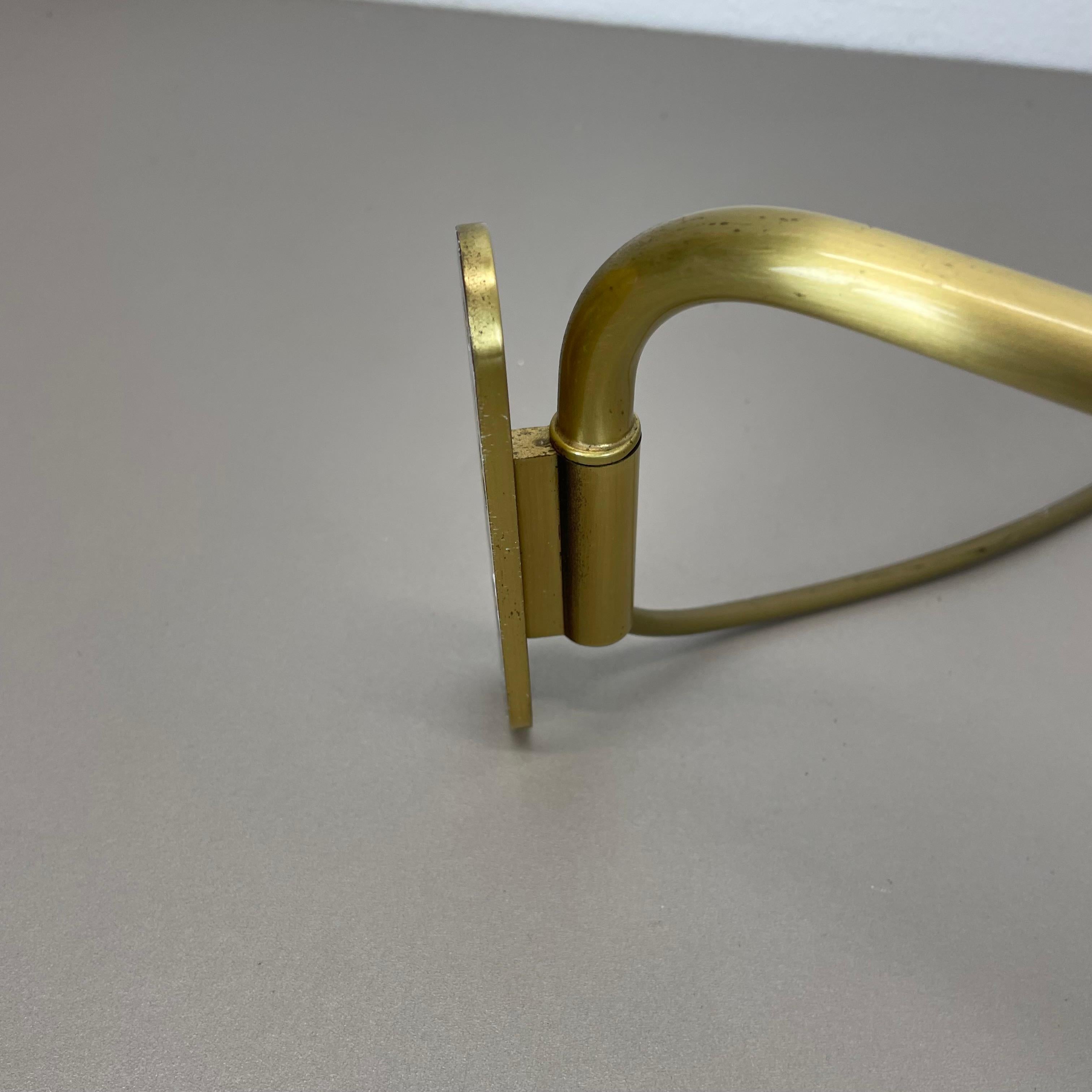 rare adjustable solid Brass Stilnovo Style Theatre spot Wall Light, Italy 1970s For Sale 11