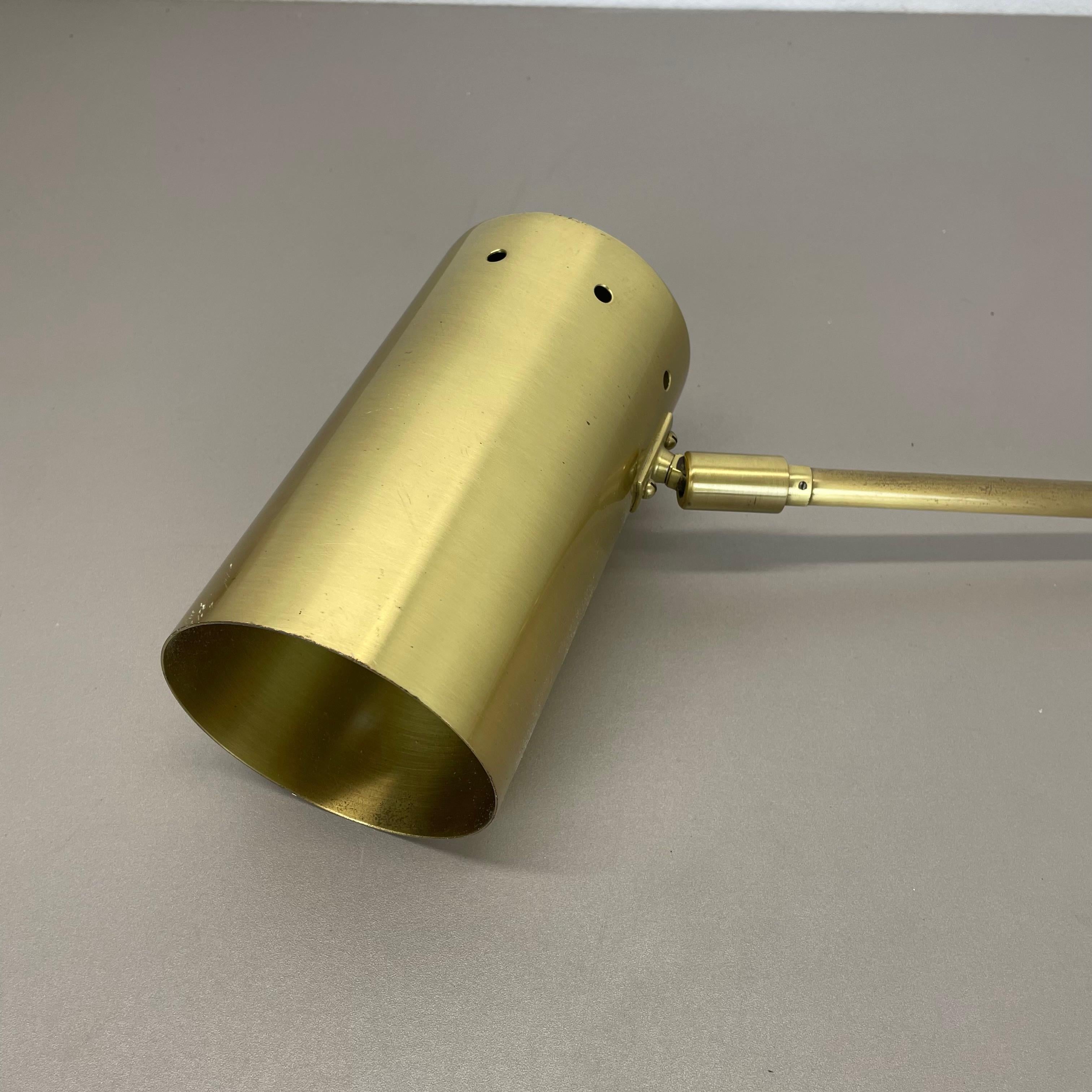 rare adjustable solid Brass Stilnovo Style Theatre spot Wall Light, Italy 1970s For Sale 1