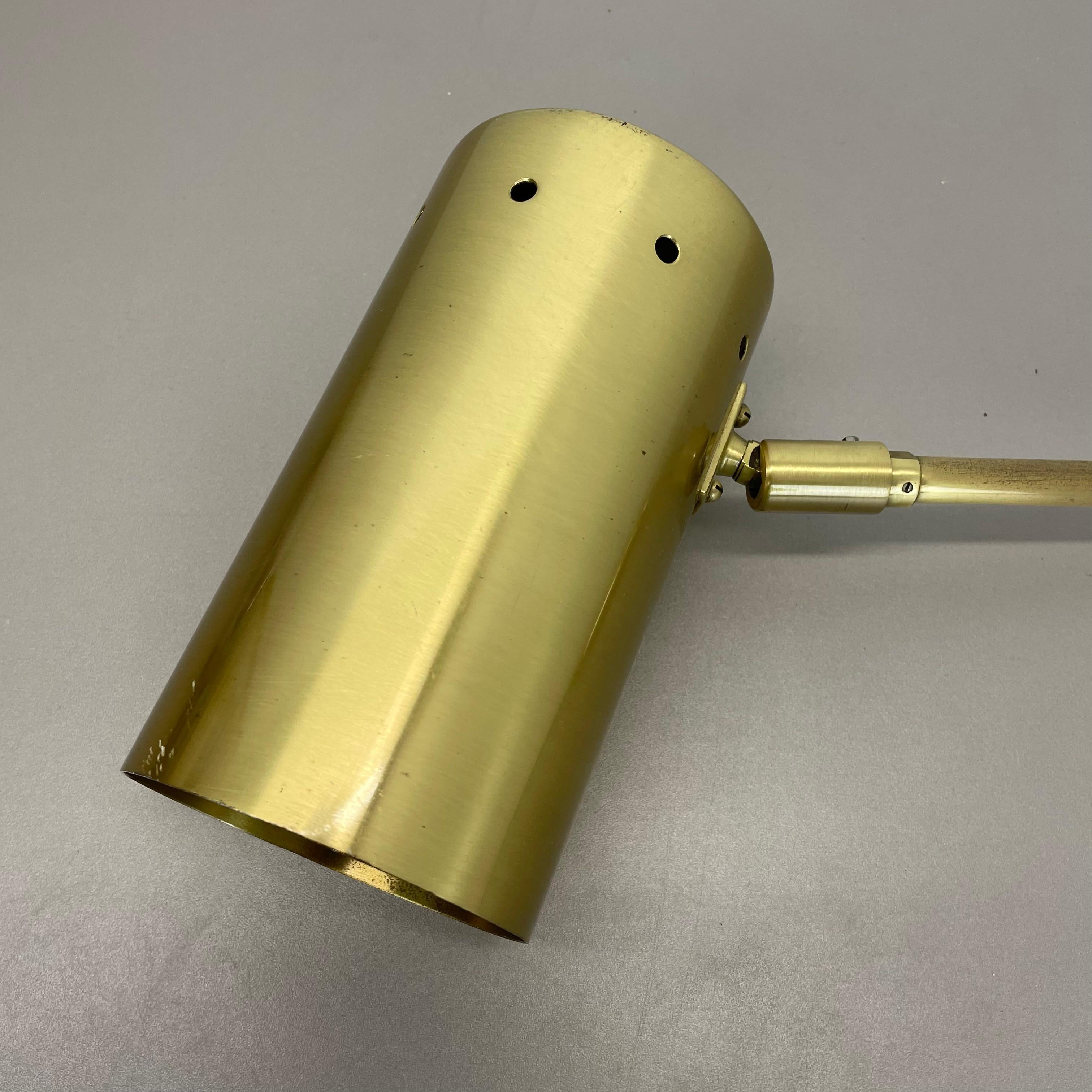rare adjustable solid Brass Stilnovo Style Theatre spot Wall Light, Italy 1970s For Sale 2