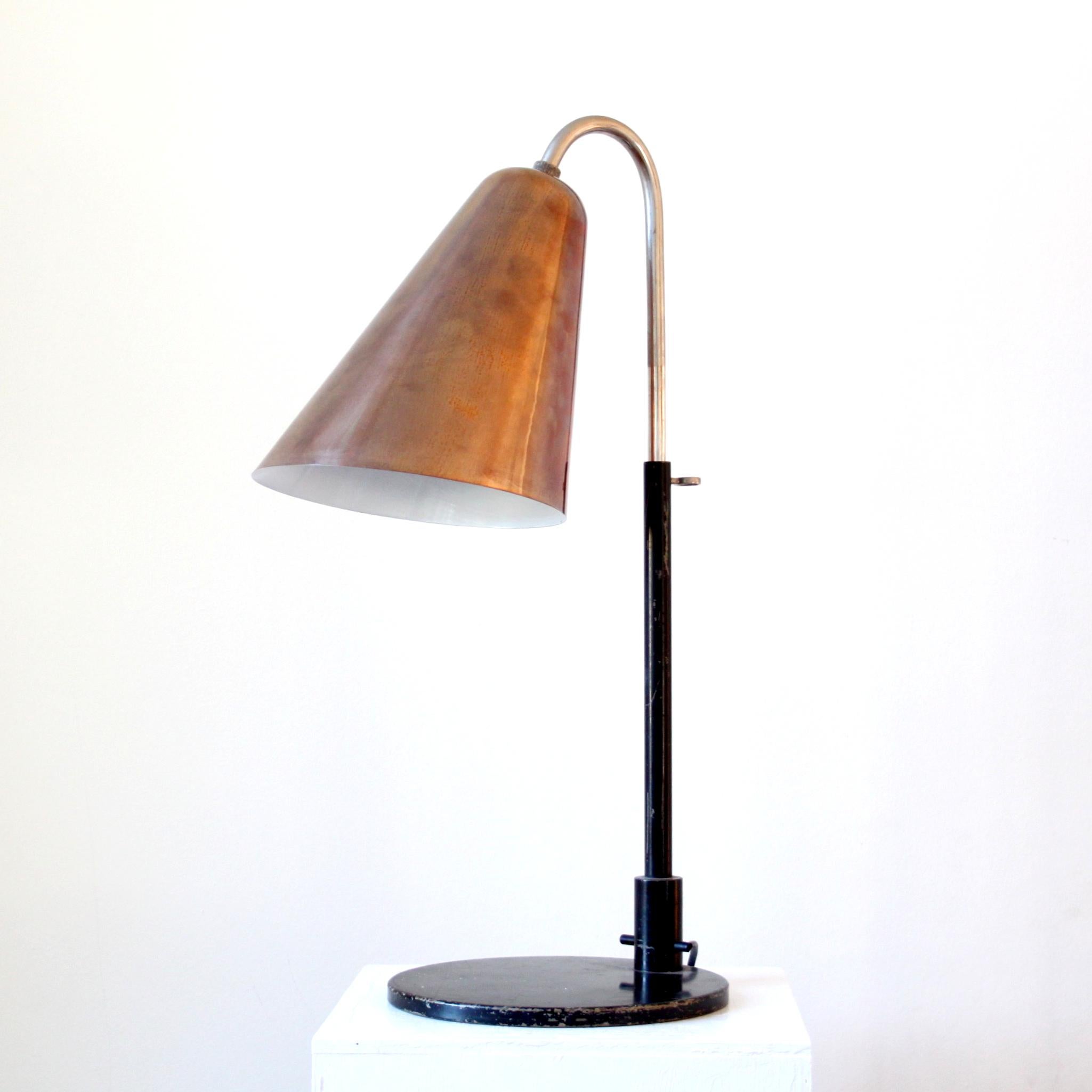 Scandinavian Modern Rare Adjustable Table Lamp by Vilhelm Lauritzen and Frits Schlegel For Sale