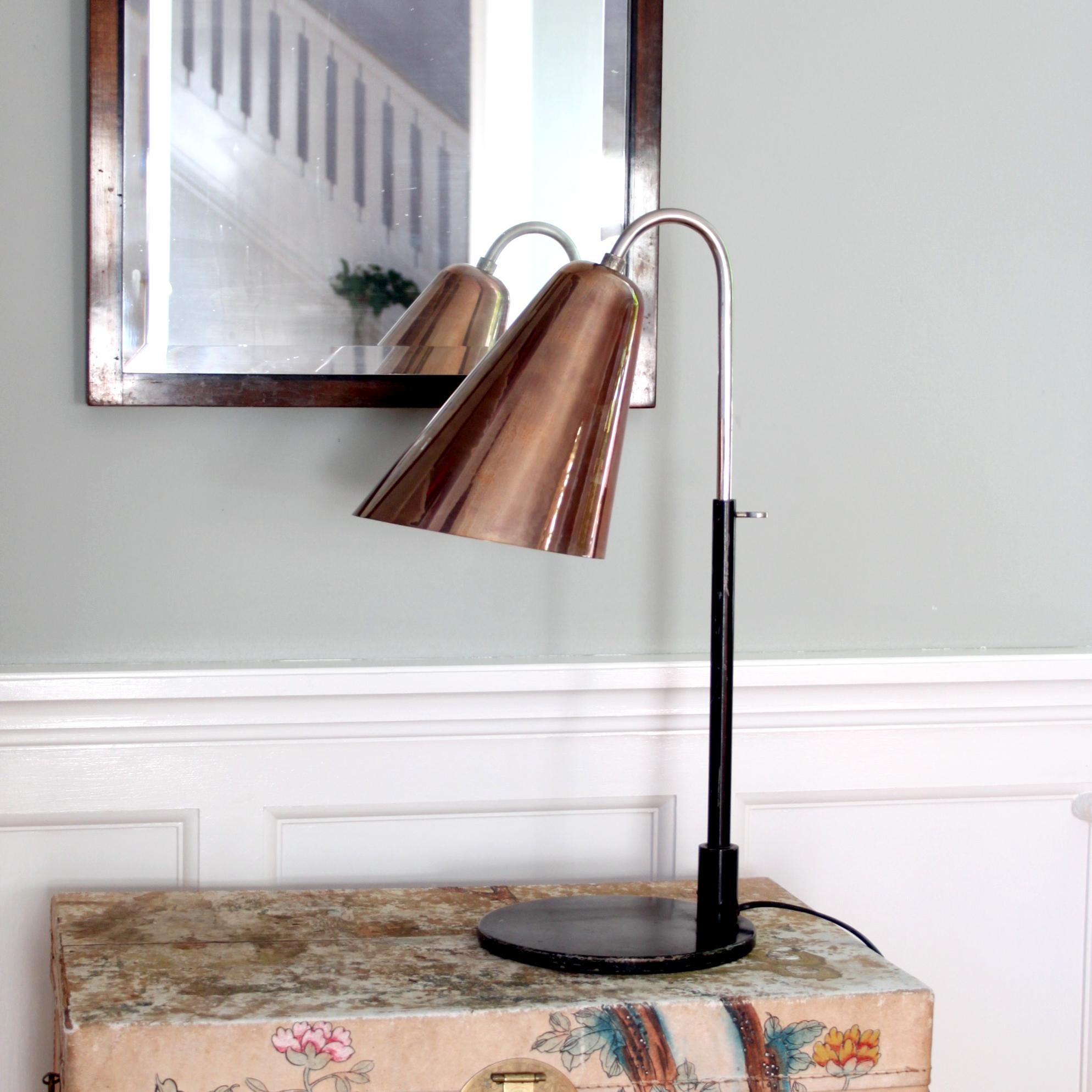Early 20th Century Rare Adjustable Table Lamp by Vilhelm Lauritzen and Frits Schlegel For Sale