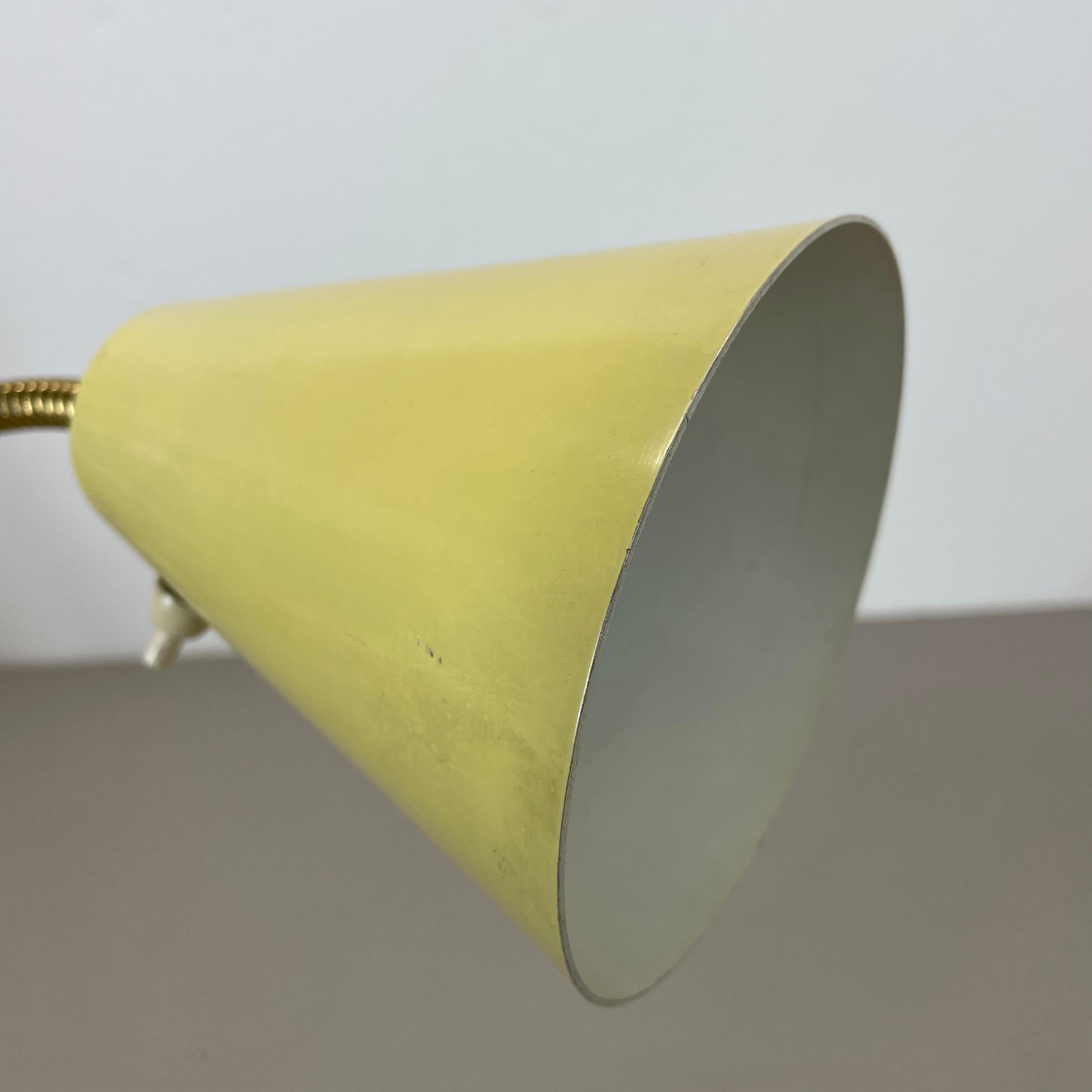 rare adjustable yellow metal Brass Stilnovo Style Wall Ceiling Light, Italy 1950 For Sale 9