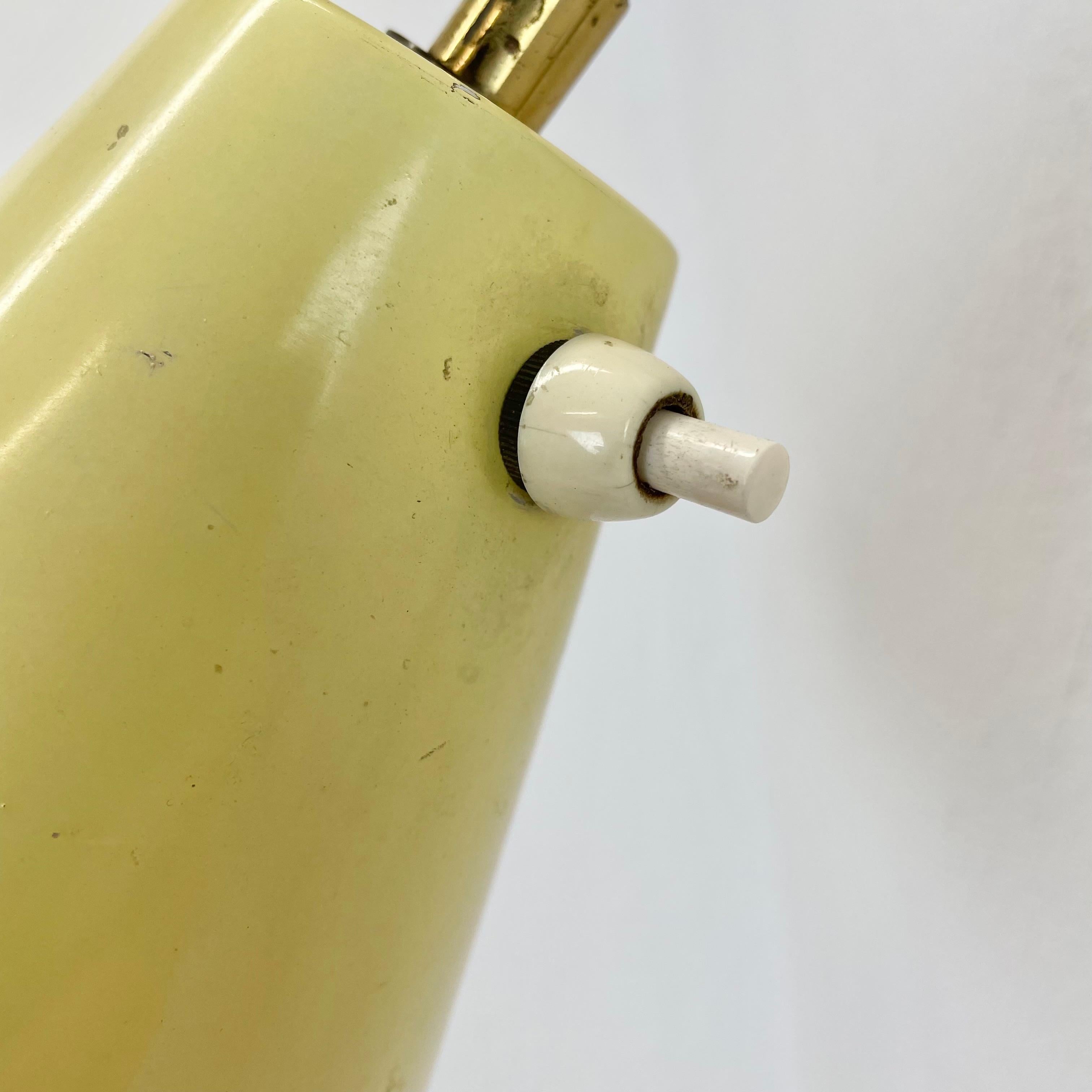 Metal rare adjustable yellow metal Brass Stilnovo Style Wall Ceiling Light, Italy 1950 For Sale