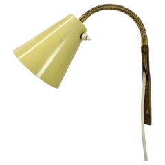 rare adjustable yellow metal Brass Stilnovo Style Wall Ceiling Light, Italy 1950